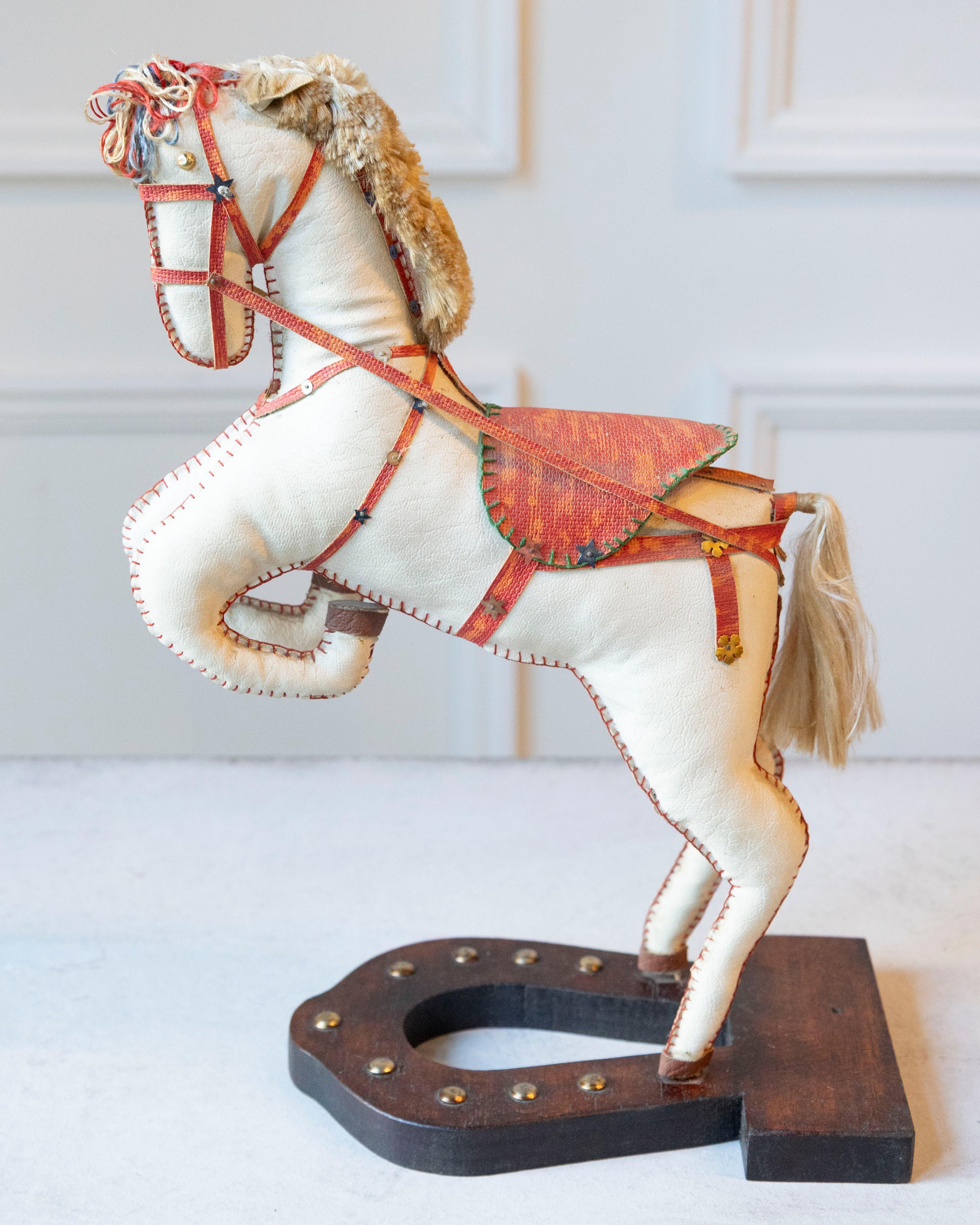 French Decorative Horse in Moleskin with Saddle and Harness, 20th Century For Sale 12