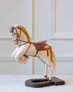 French Decorative Horse in Moleskin with Saddle and Harness, 20th Century