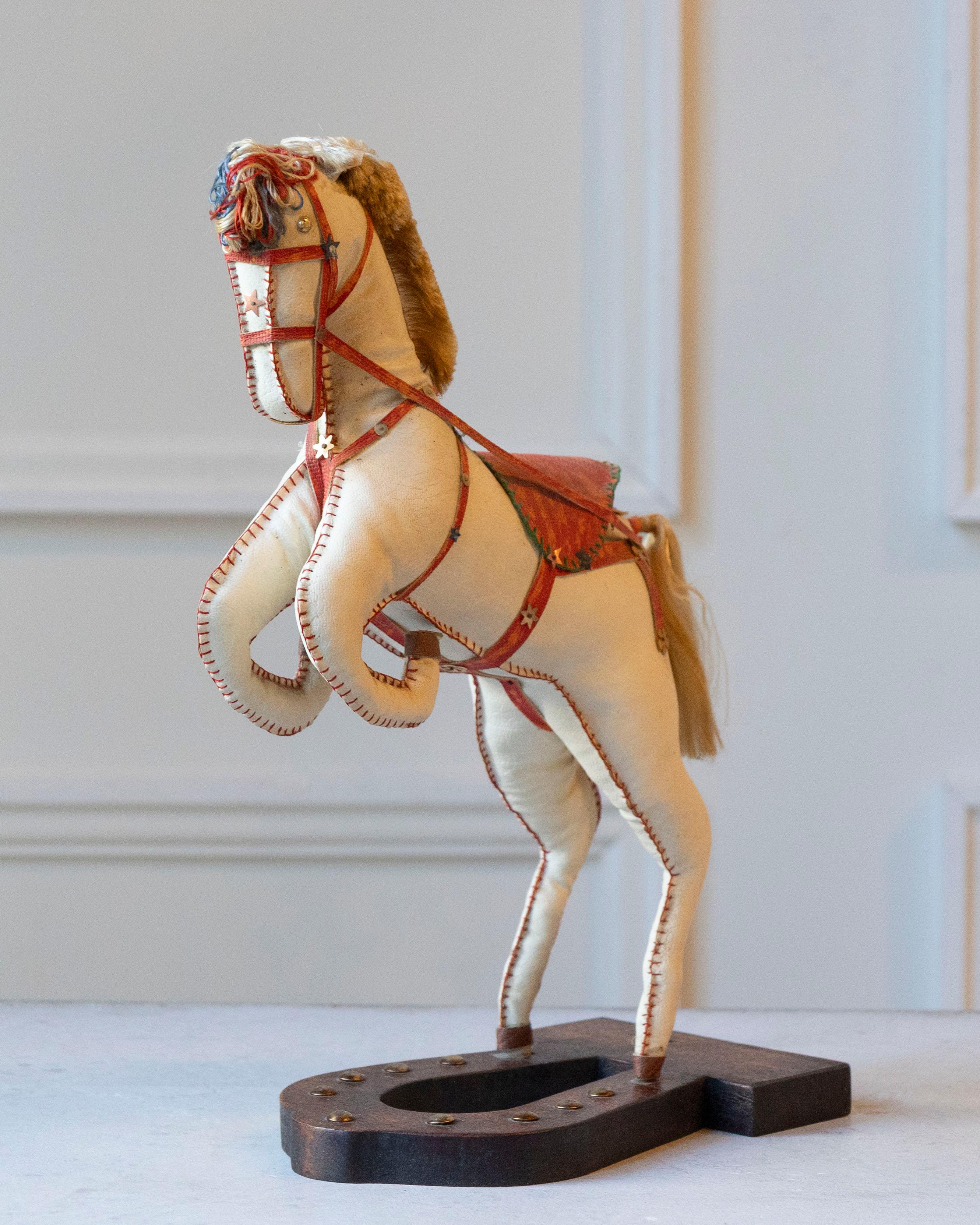 French Decorative Horse in Moleskin with Saddle and Harness, 20th Century In Good Condition For Sale In Atlanta, GA