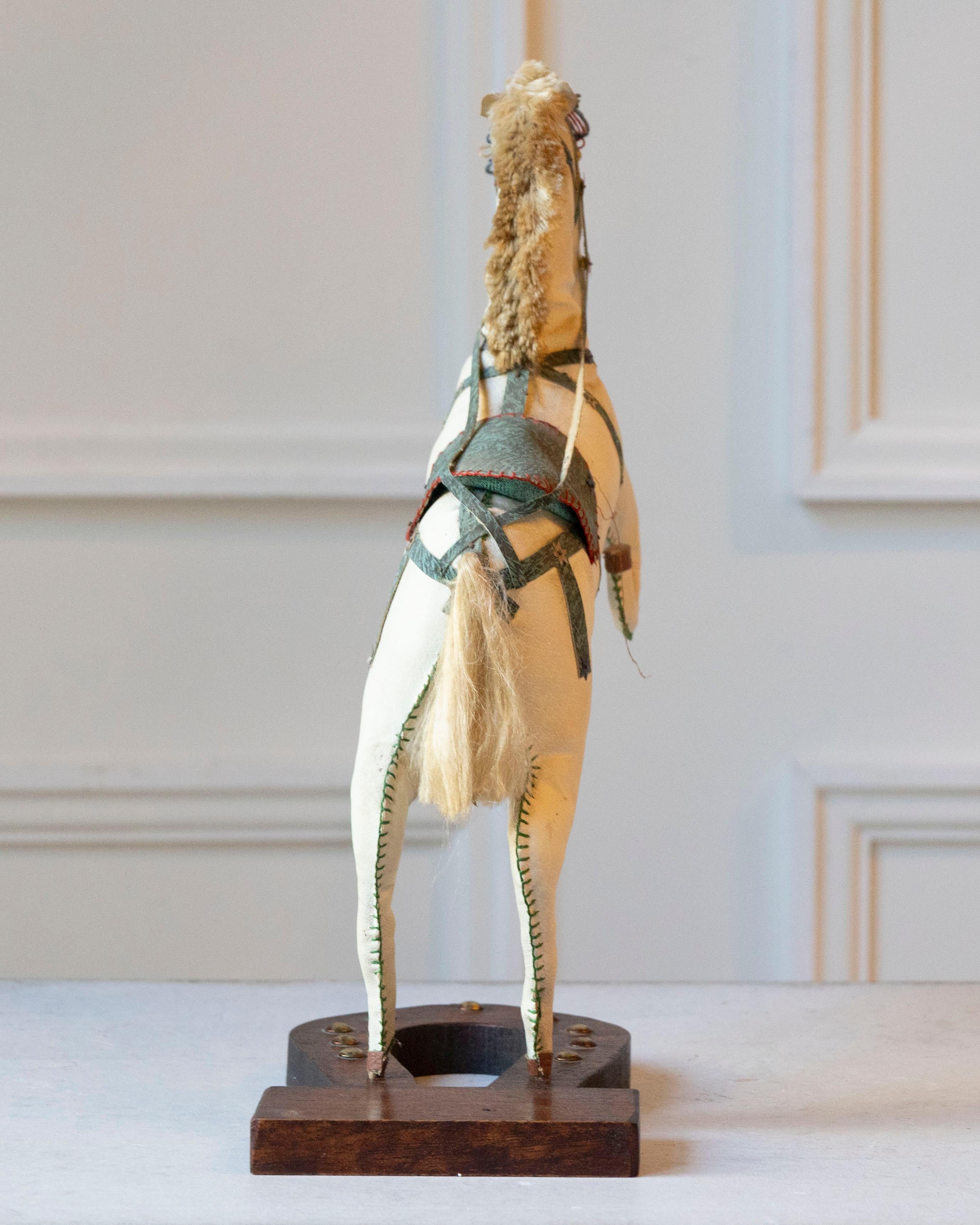 French Decorative Horse in Moleskin with Saddle and Harness, 20th Century For Sale 1