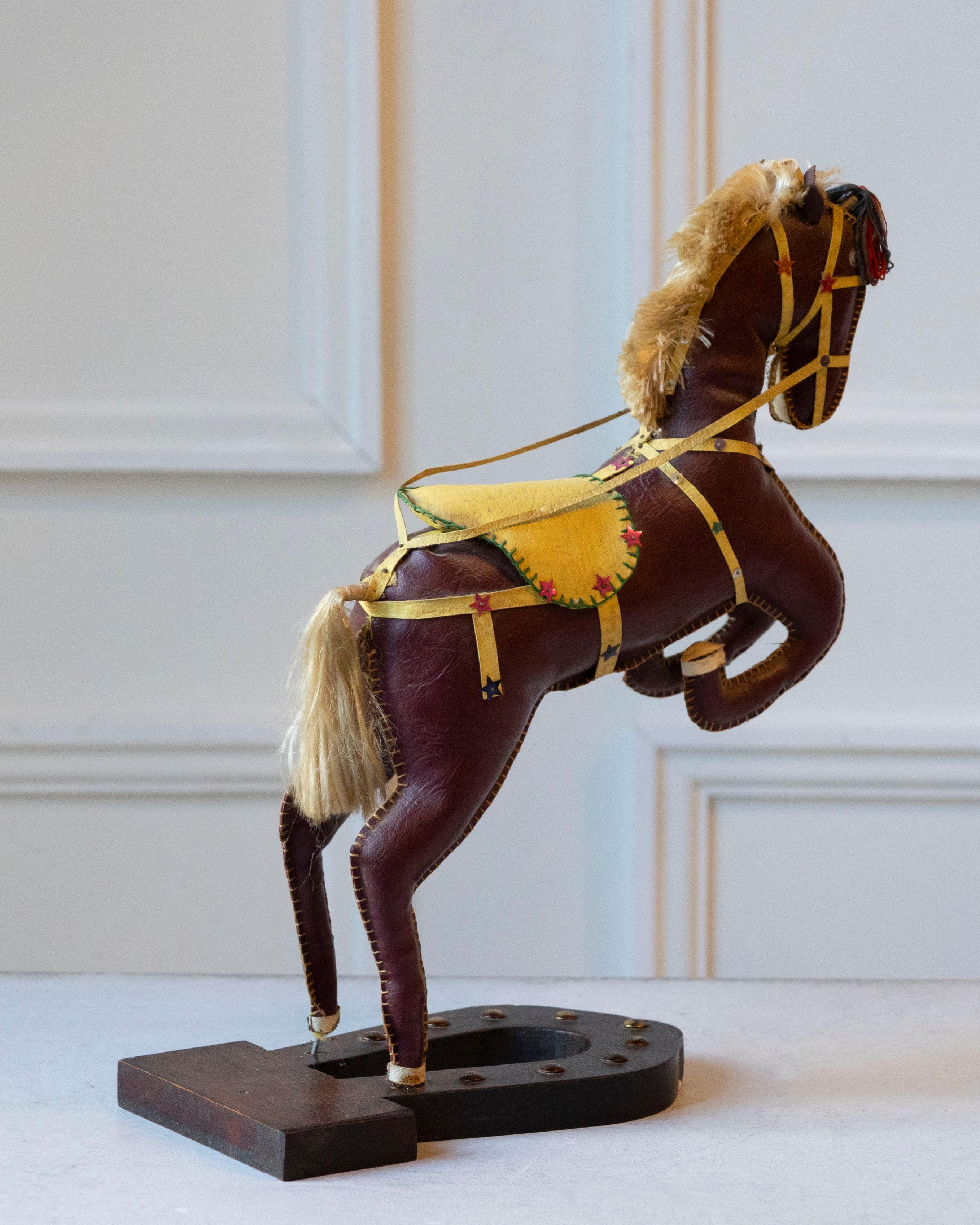 French Decorative Horse in Moleskin with Saddle and Harness, 20th Century For Sale 1