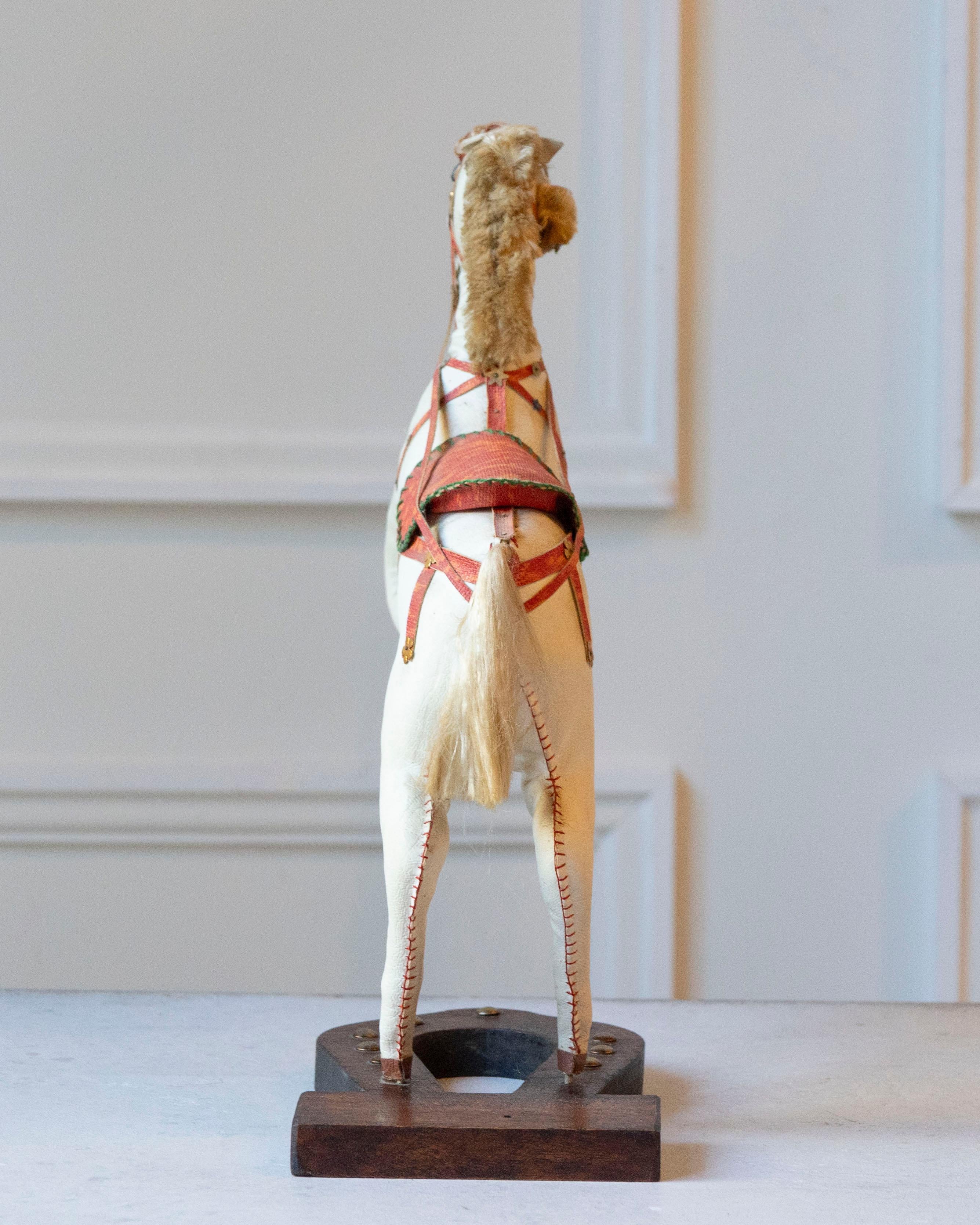 French Decorative Horse in Moleskin with Saddle and Harness, 20th Century For Sale 1