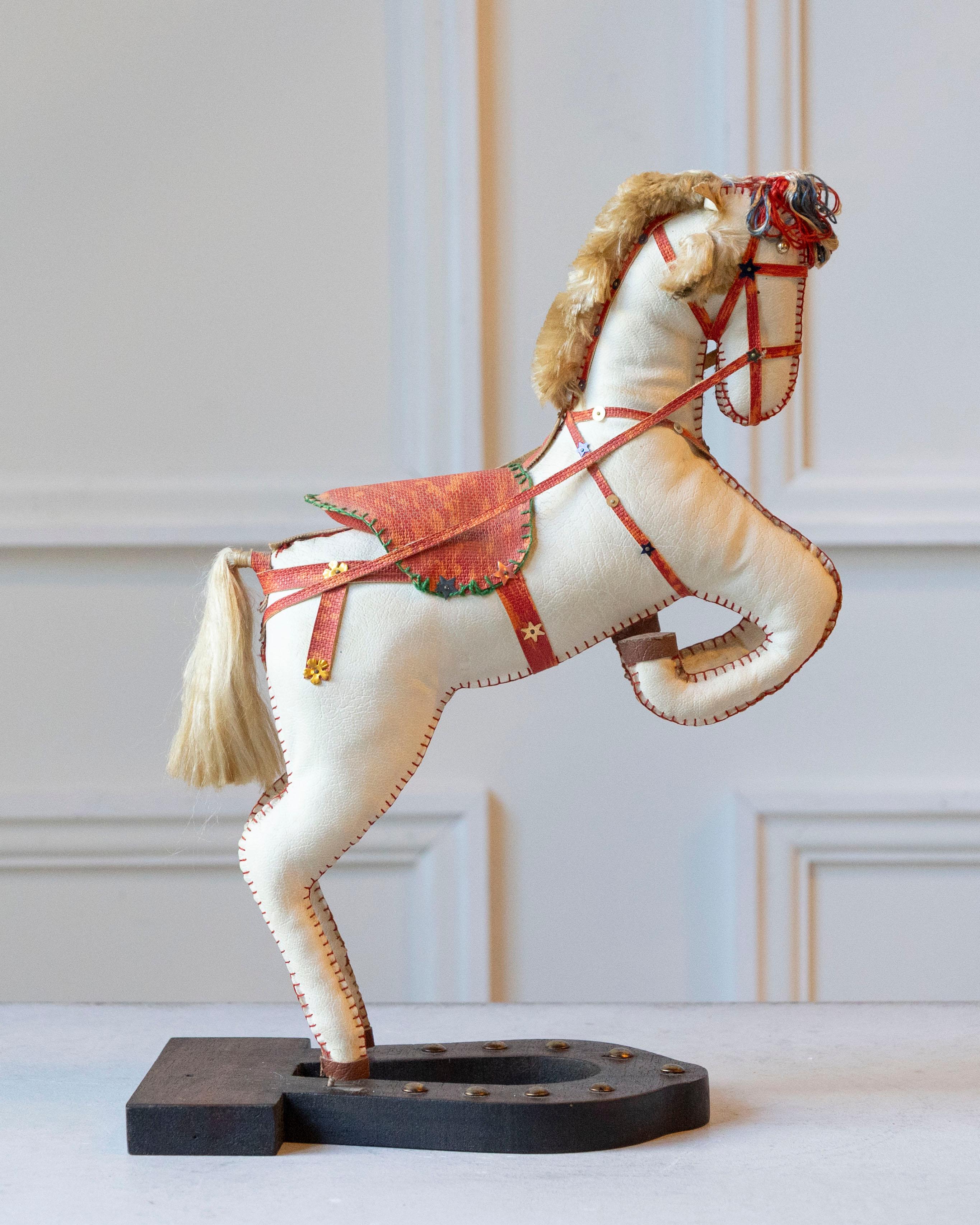 French Decorative Horse in Moleskin with Saddle and Harness, 20th Century For Sale 3