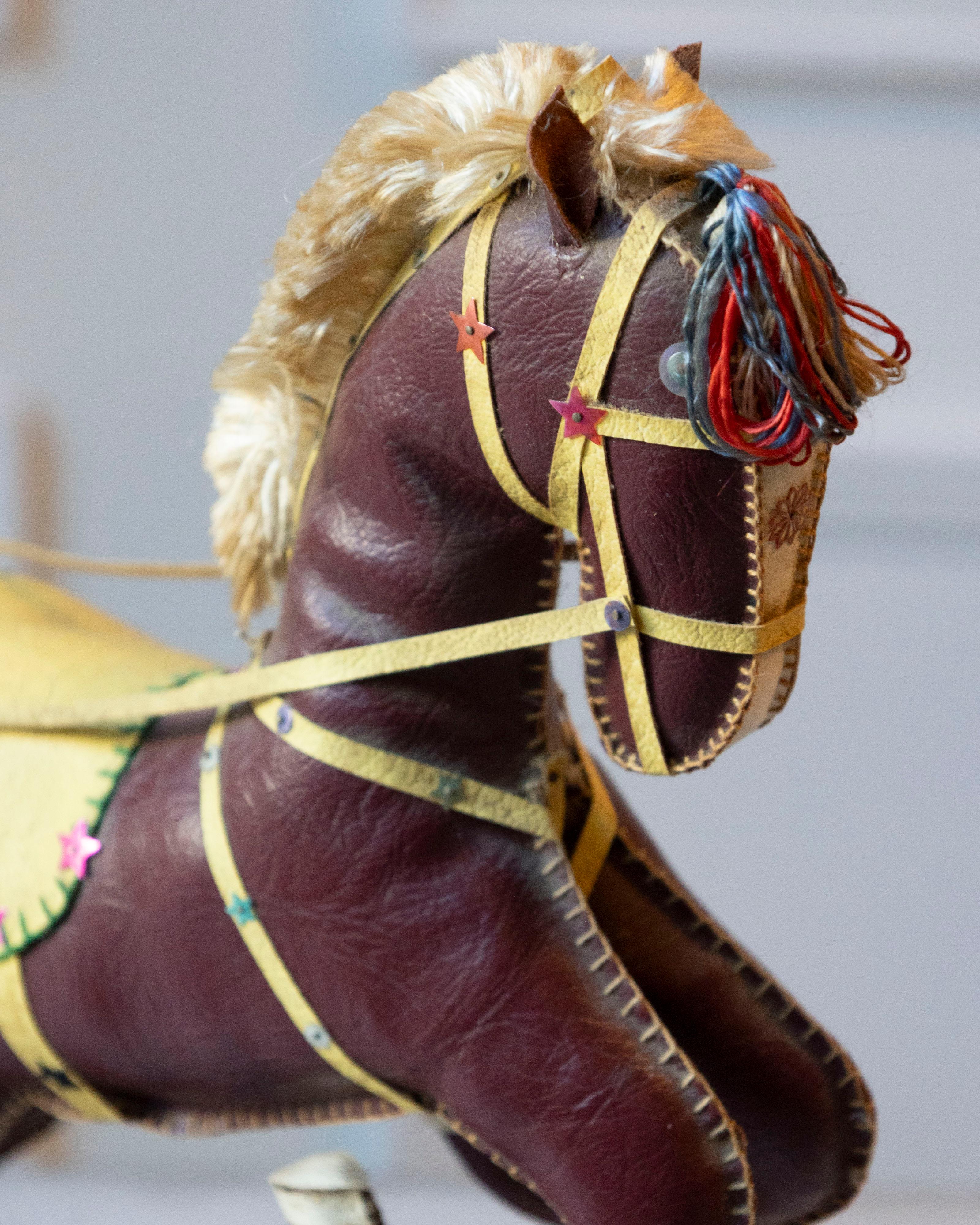 French Decorative Horse in Moleskin with Saddle and Harness, 20th Century For Sale 4