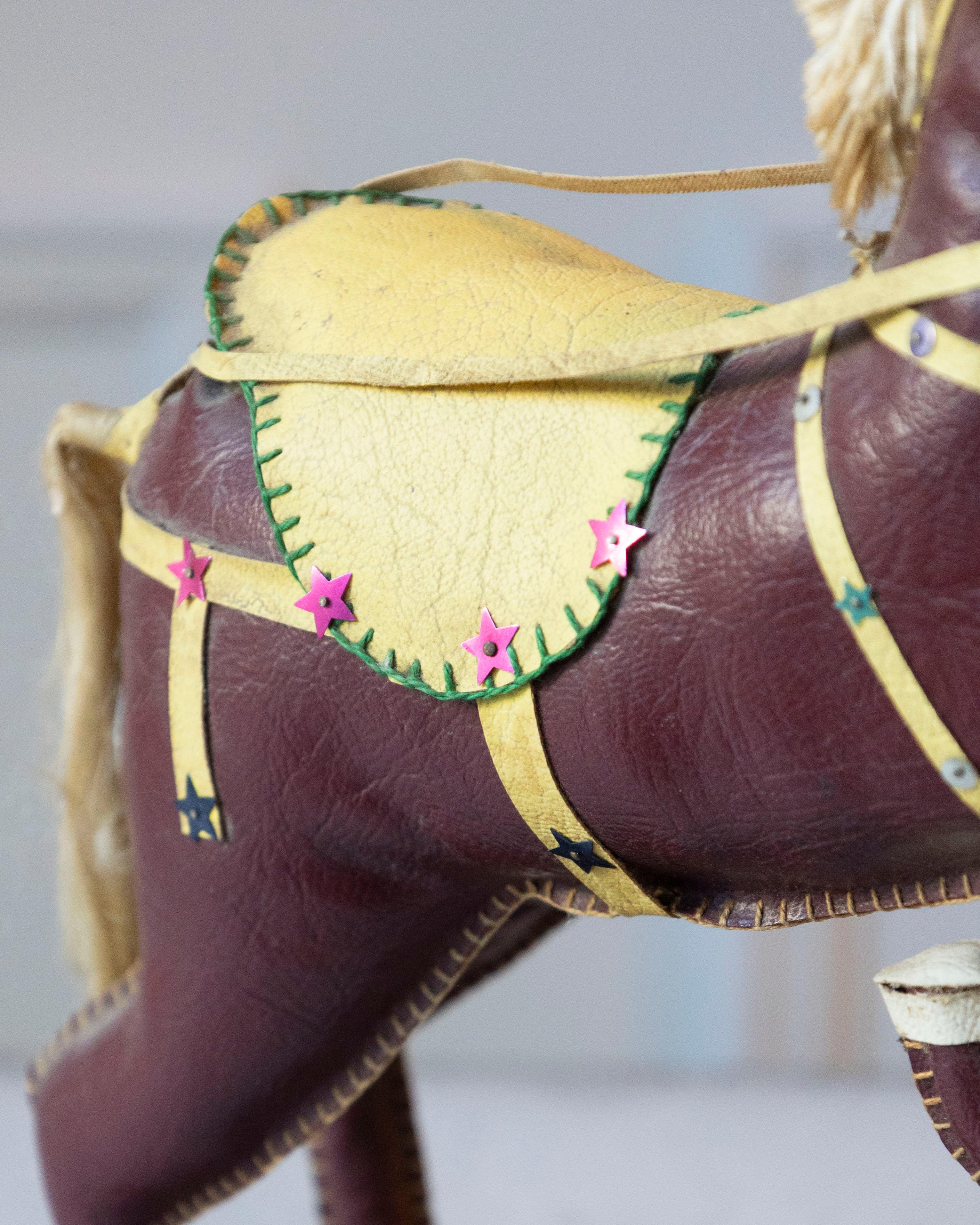 French Decorative Horse in Moleskin with Saddle and Harness, 20th Century For Sale 5