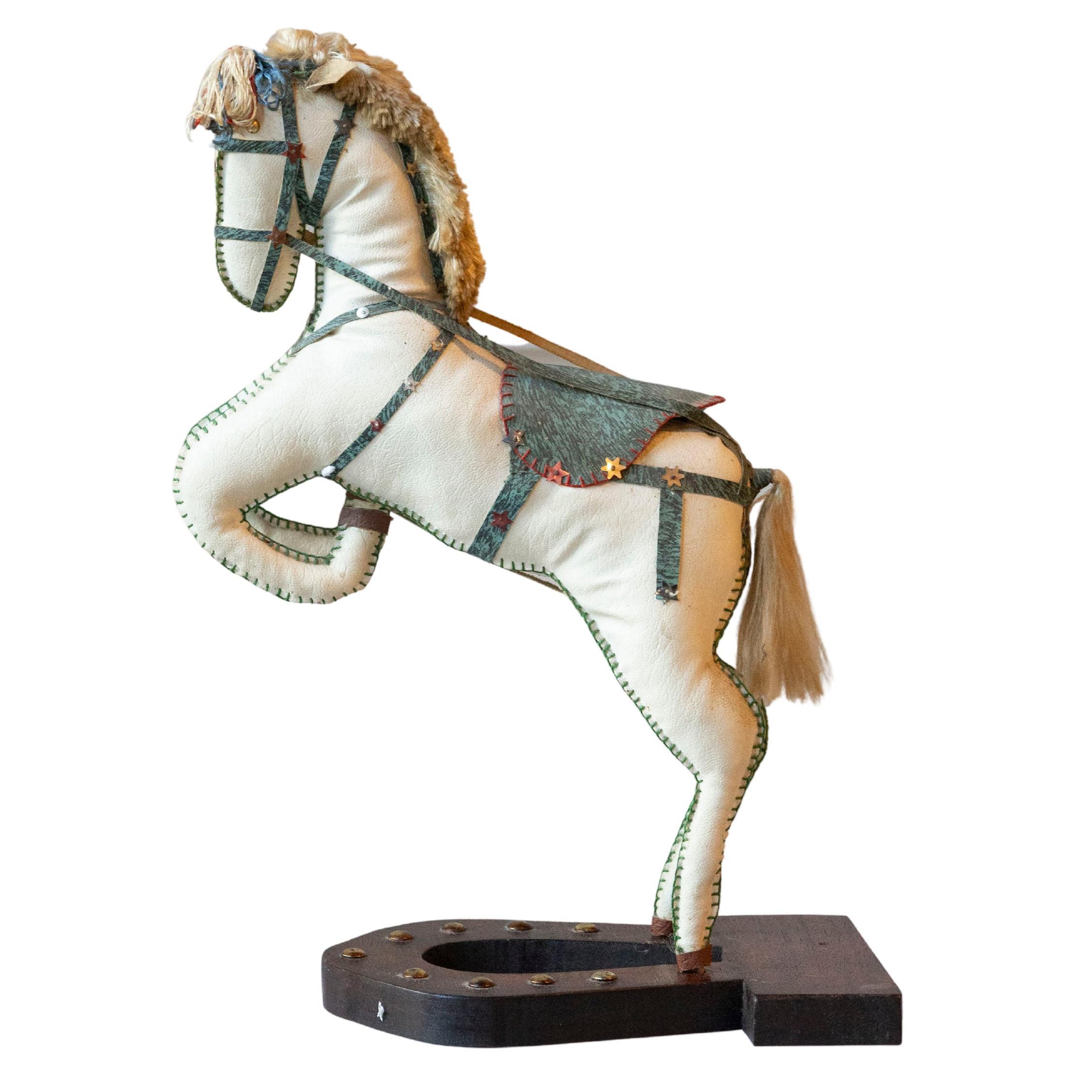 French Decorative Horse in Moleskin with Saddle and Harness, 20th Century