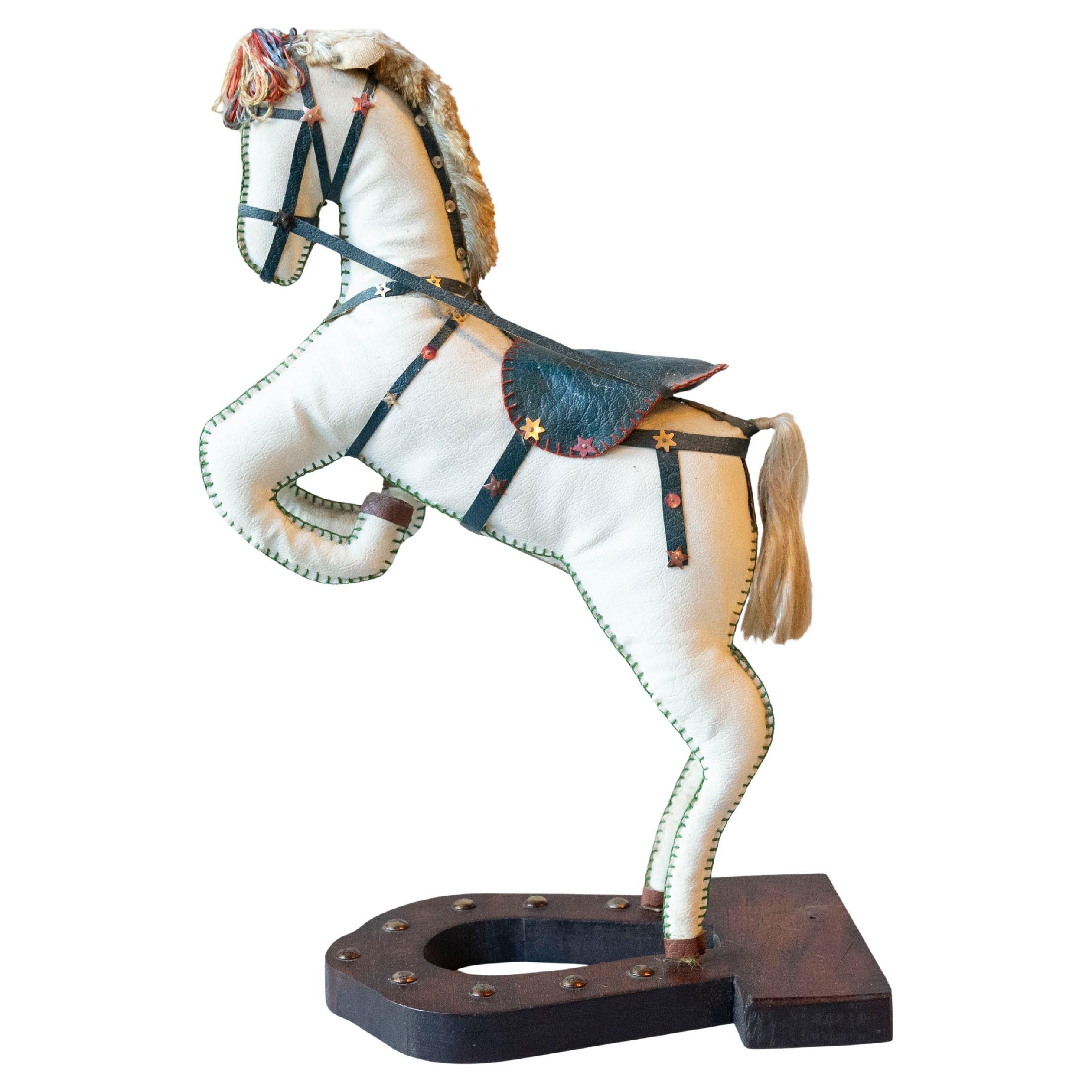 French Decorative Horse in Moleskin with Saddle and Harness, 20th Century