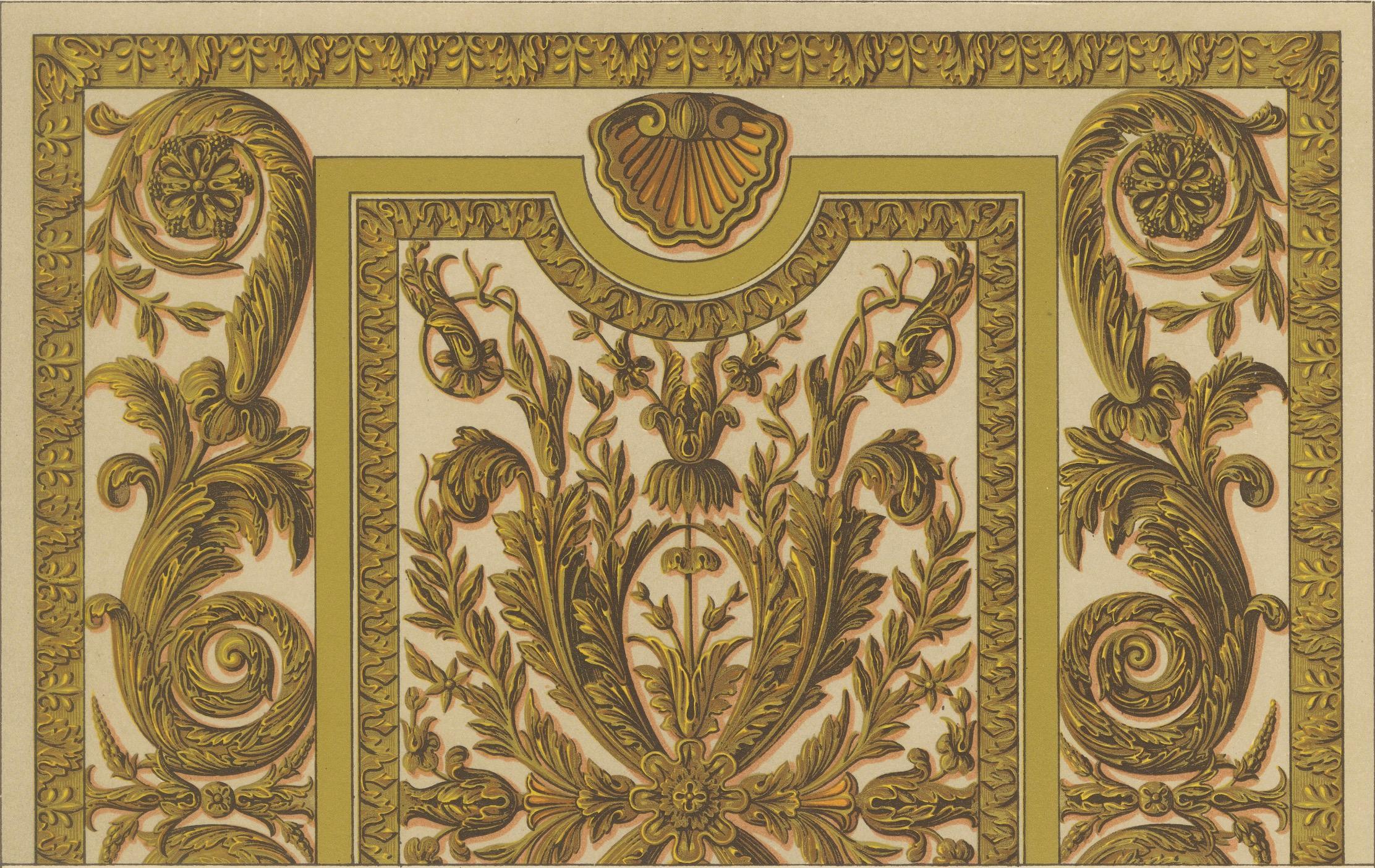 Französisches dekoratives Ornament - Barocke Tafelmuster, Tafel LXXVI, ca.1869 (19. Jahrhundert) im Angebot