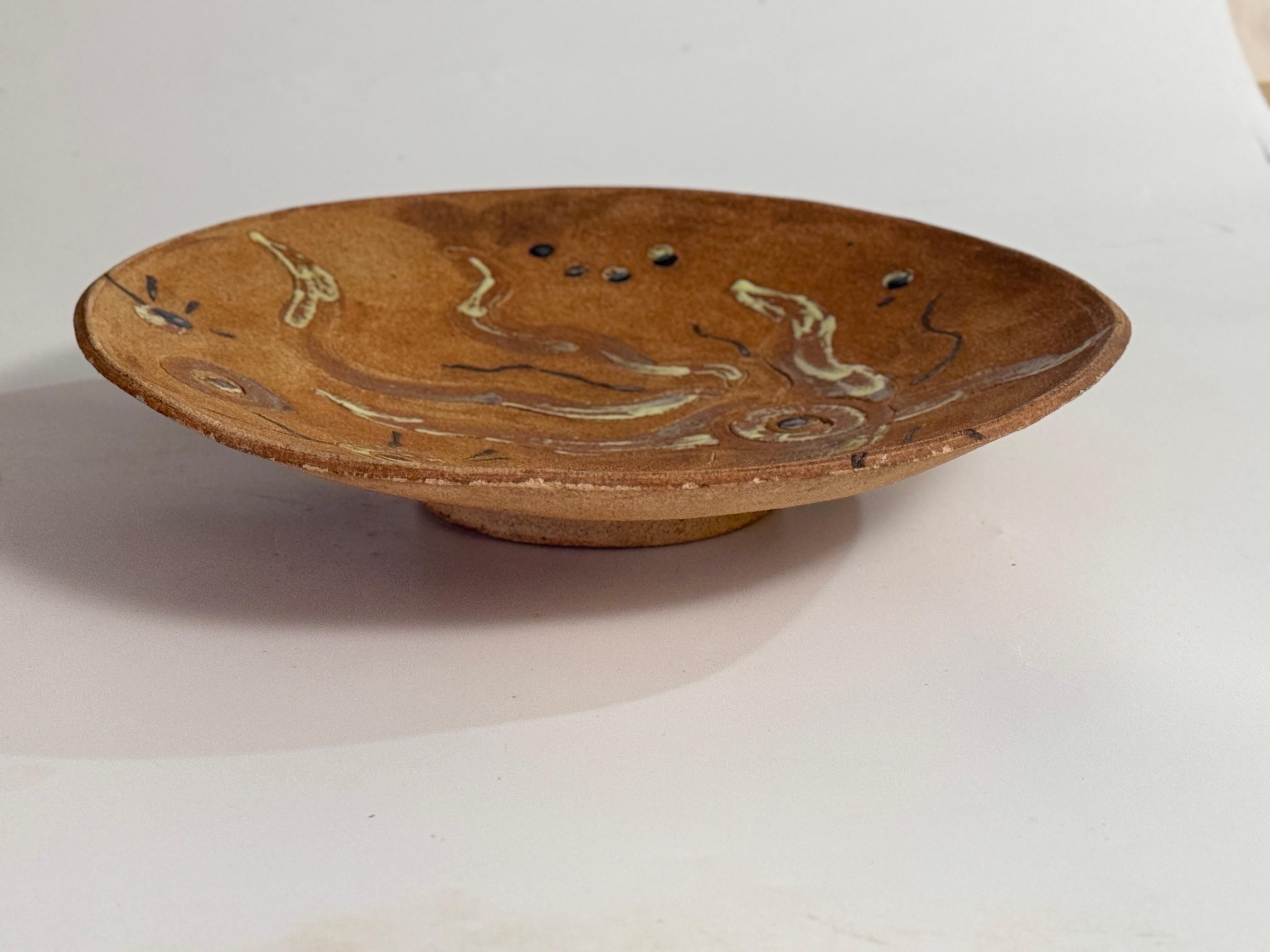 French Decorative Pottery Dish Vide-Poche Jean Lurçat Style C. 1960s For Sale 1