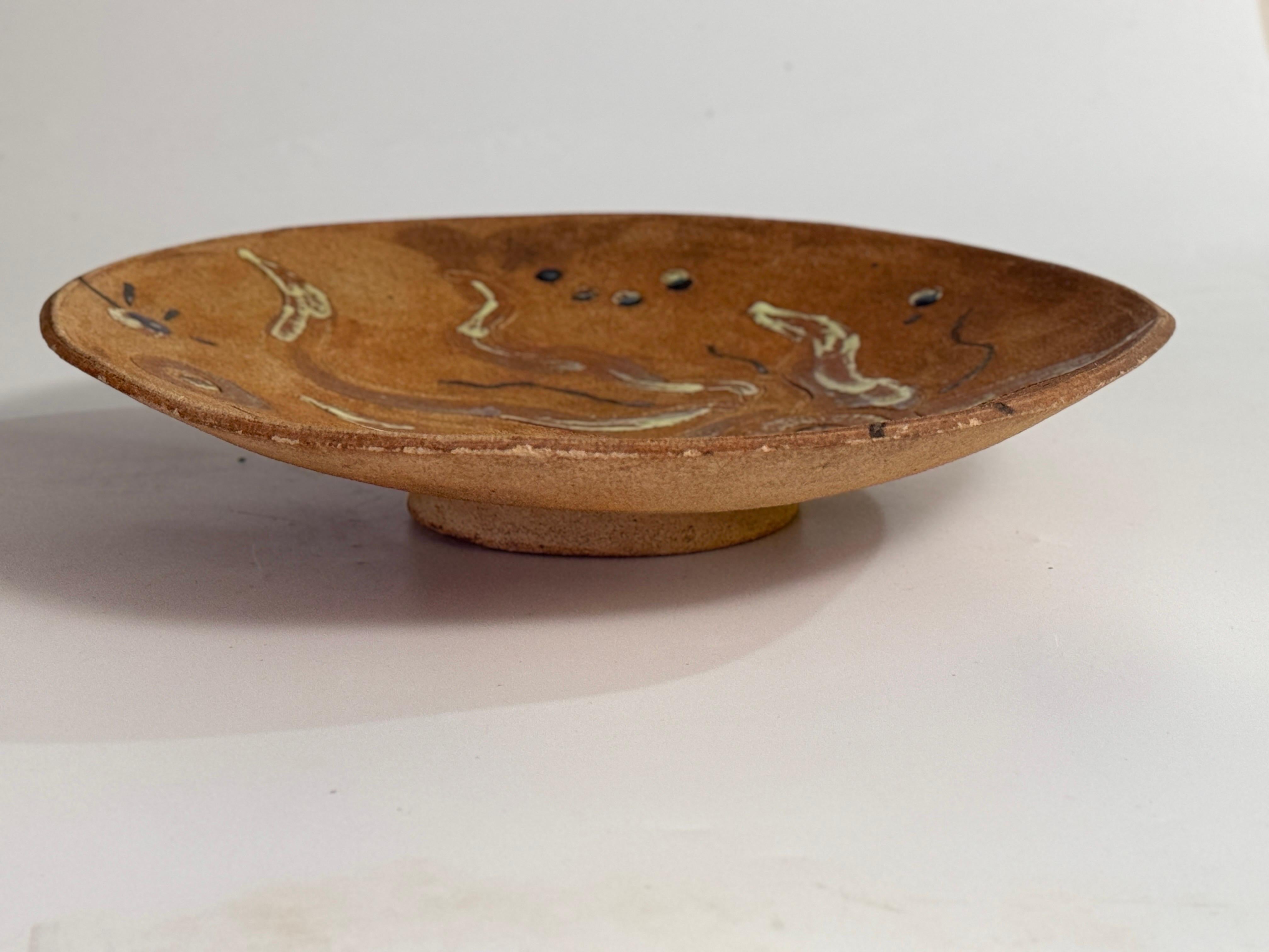 French Decorative Pottery Dish Vide-Poche Jean Lurçat Style C. 1960s For Sale 5