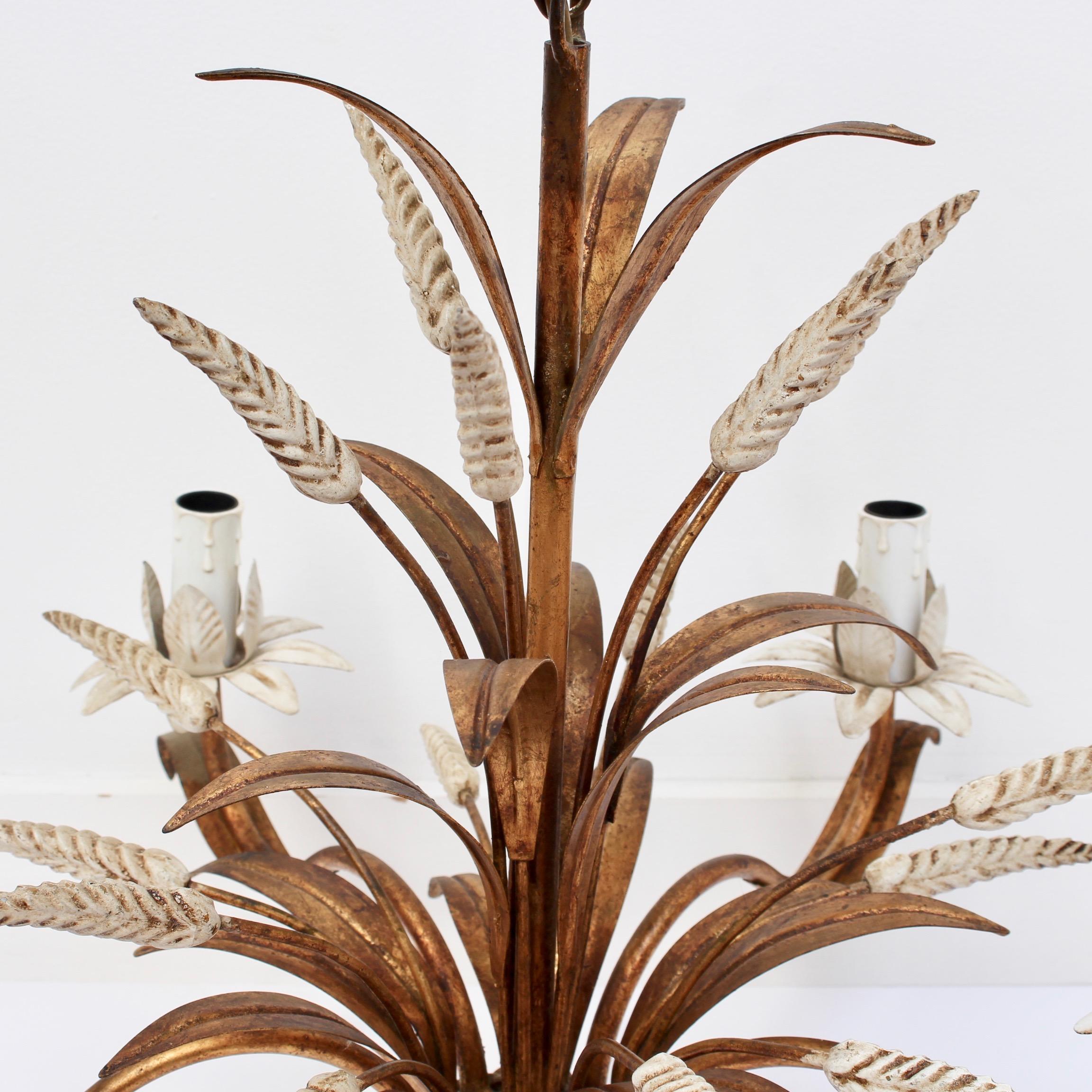 French Decorative Tole Wheat Sheaf Chandelier 'circa 1960s' 2