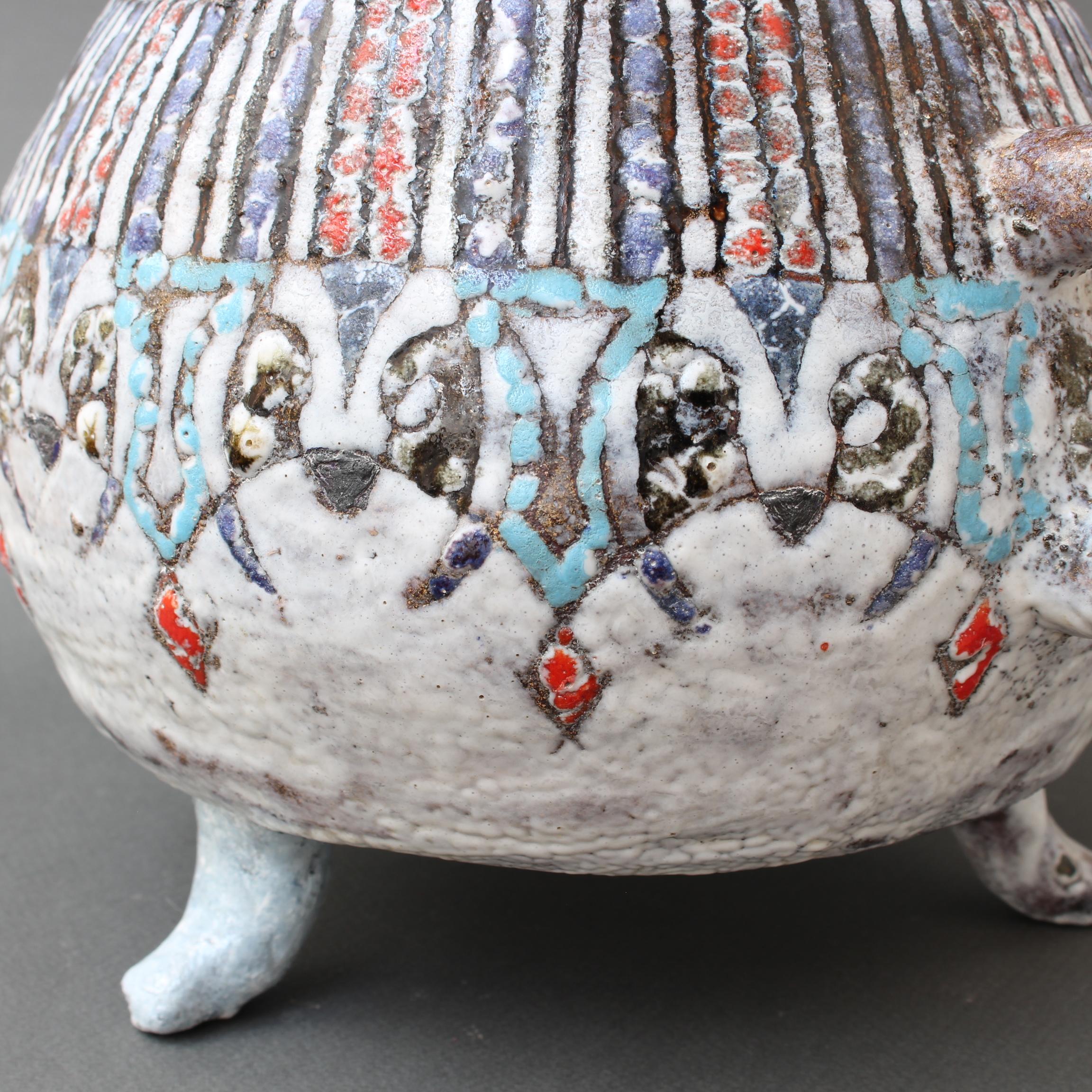 French Decorative Vintage Ceramic Pot by Fernande Kohler 'circa 1960s' 9