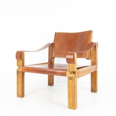 French Decorator Pierre Chapo Sahara or S10 Armchair, Elmwood, Leather