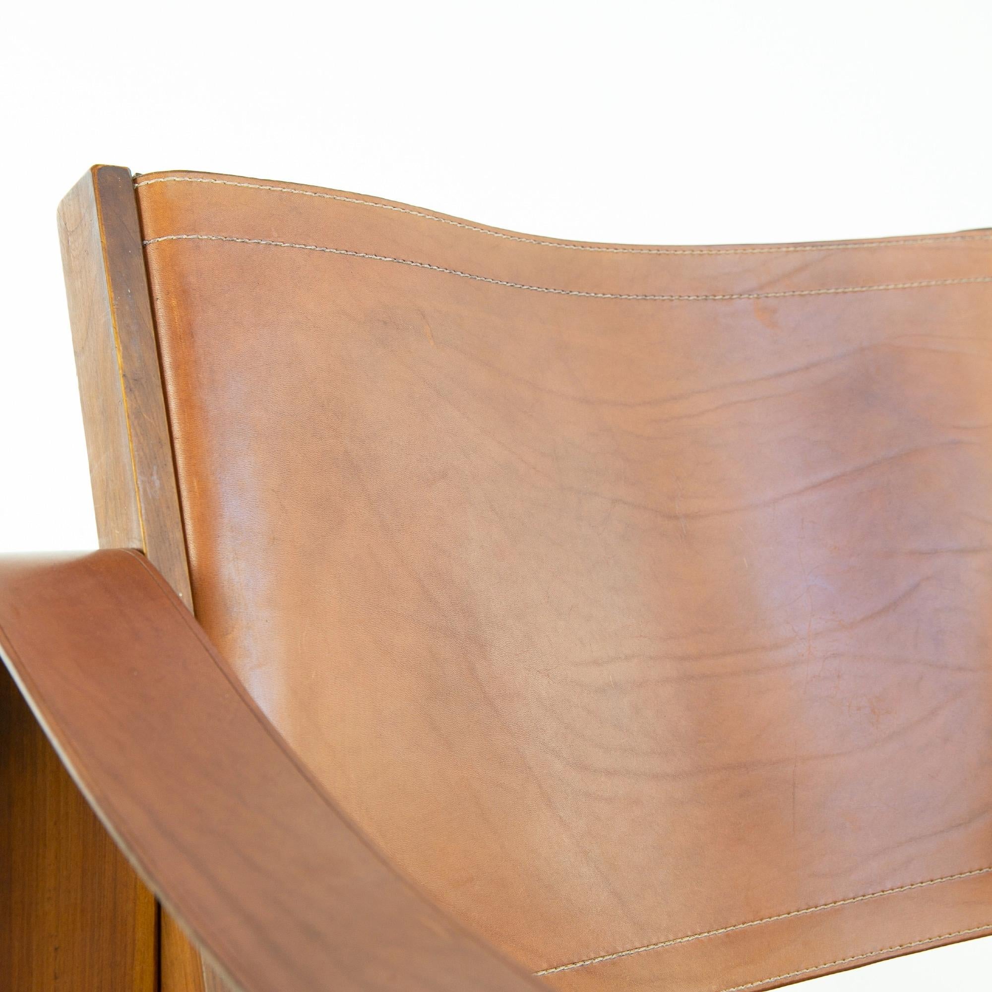 French Decorator Pierre Chapo Sahara or S10 Armchair, Elmwood, Leather 4