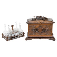 French Deer Head Tantalus Box