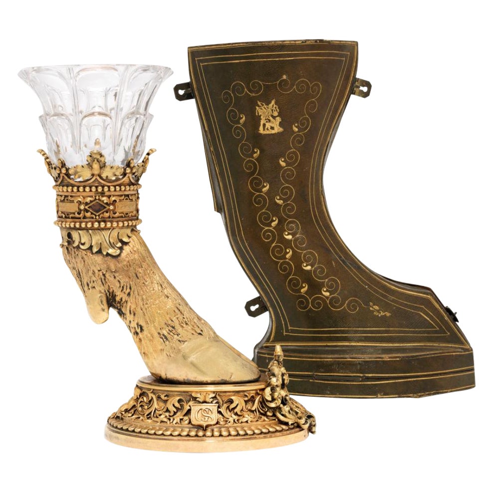Jagdtrophäe mit Hirsch von Jean-Francois Deniere, um 1836 im Angebot