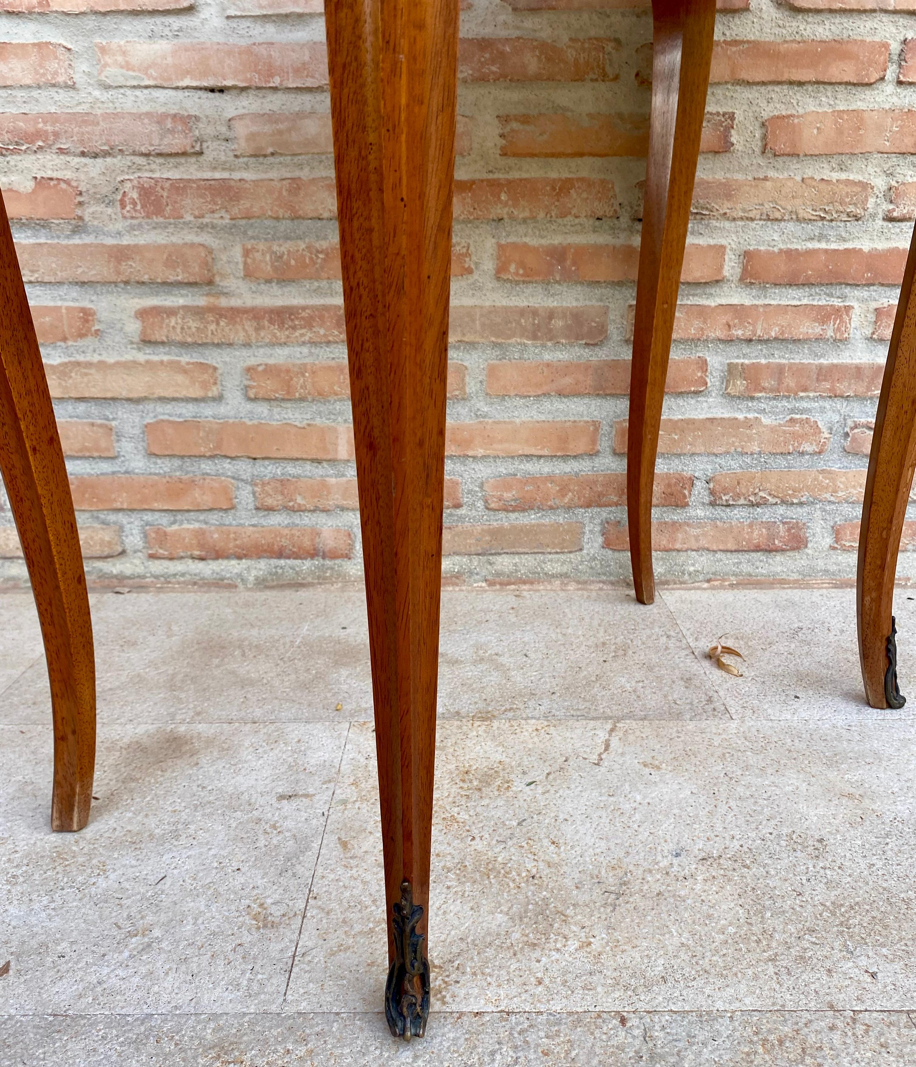French Demi Lune Folding Card or Console Table with Baize Top, 1900s For Sale 8