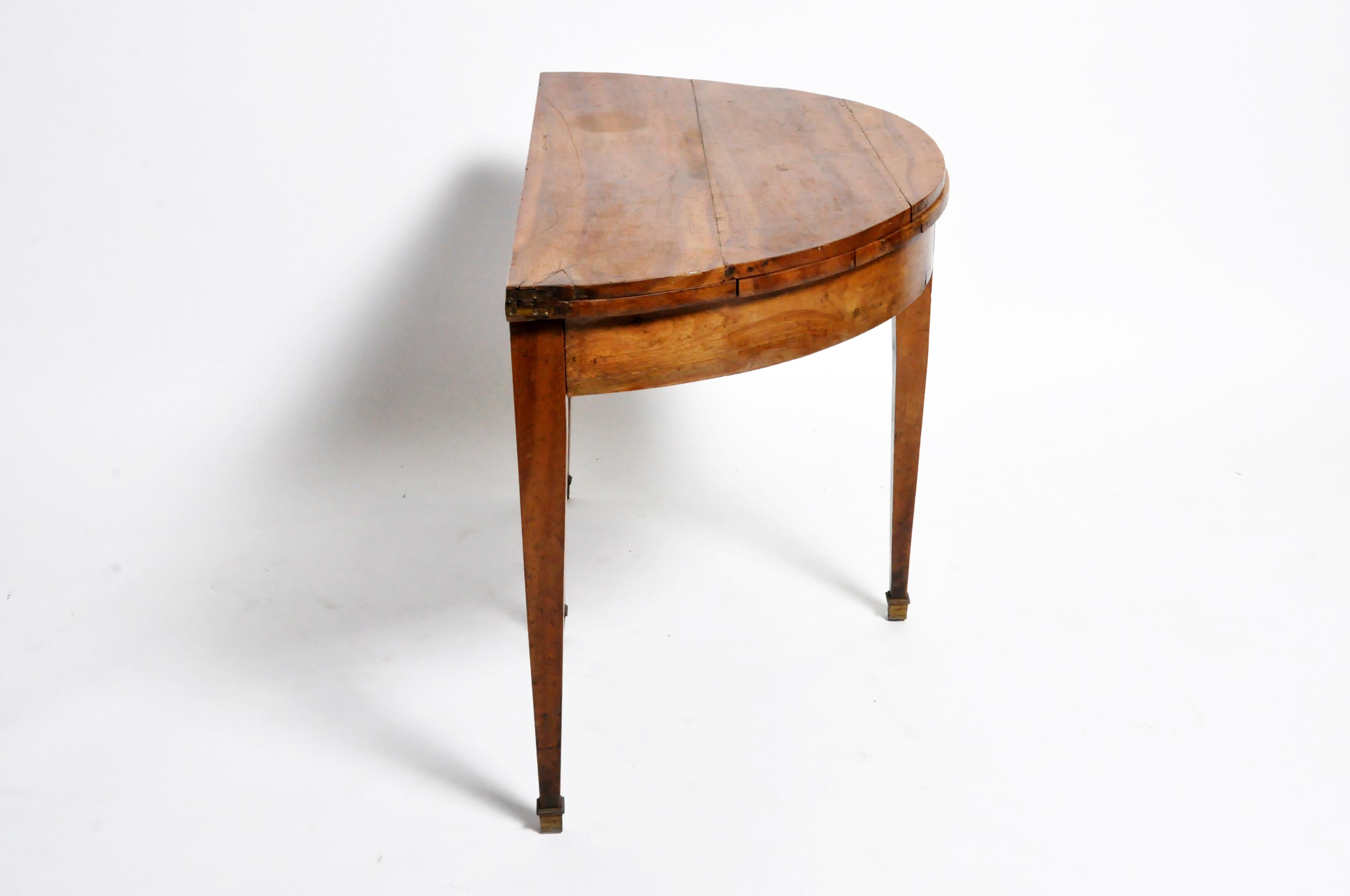 19th Century French Demilune Folding Game Table