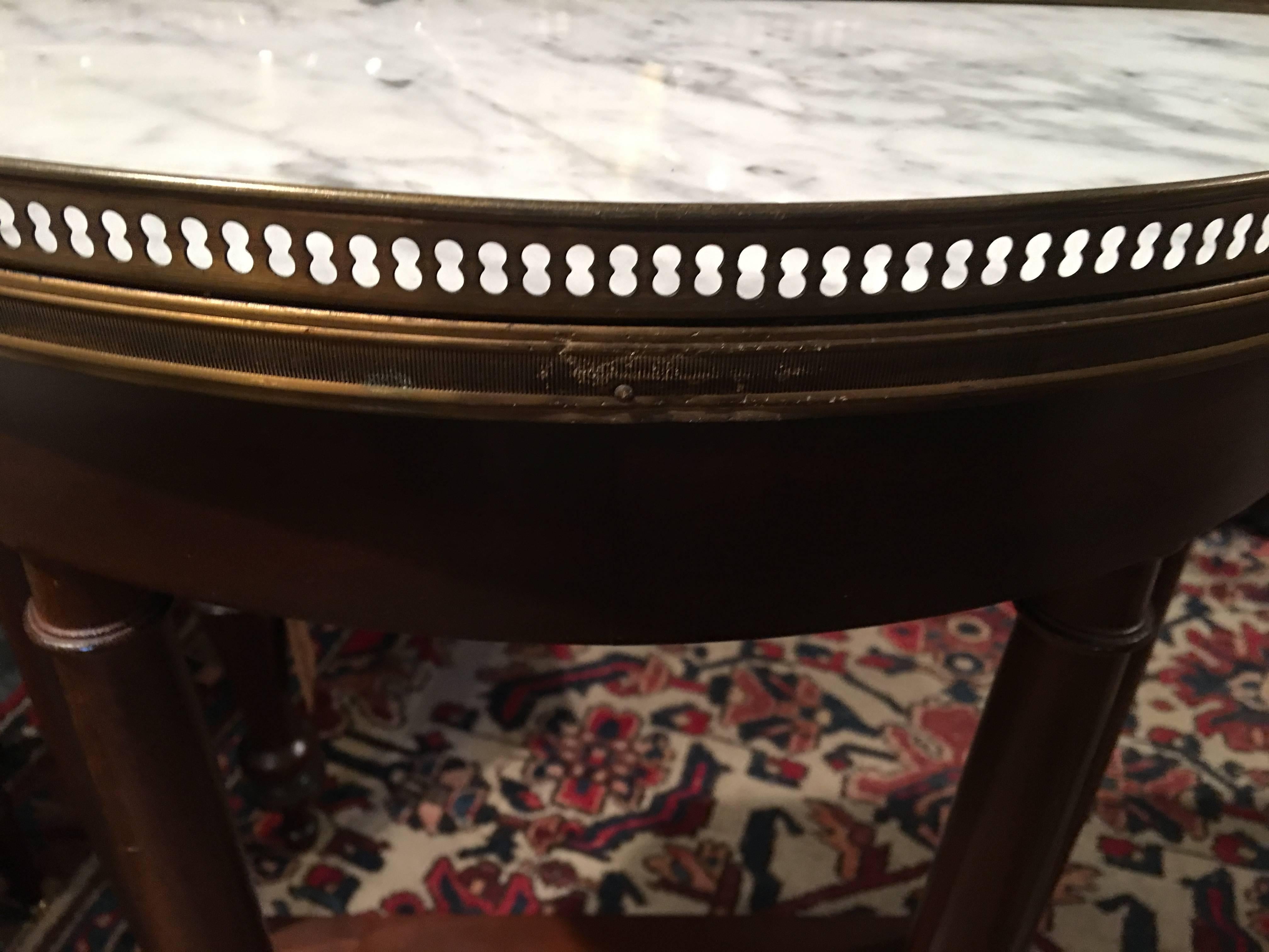 French Demilune or Console Table with a Marble Top, 19th Century In Good Condition In Savannah, GA