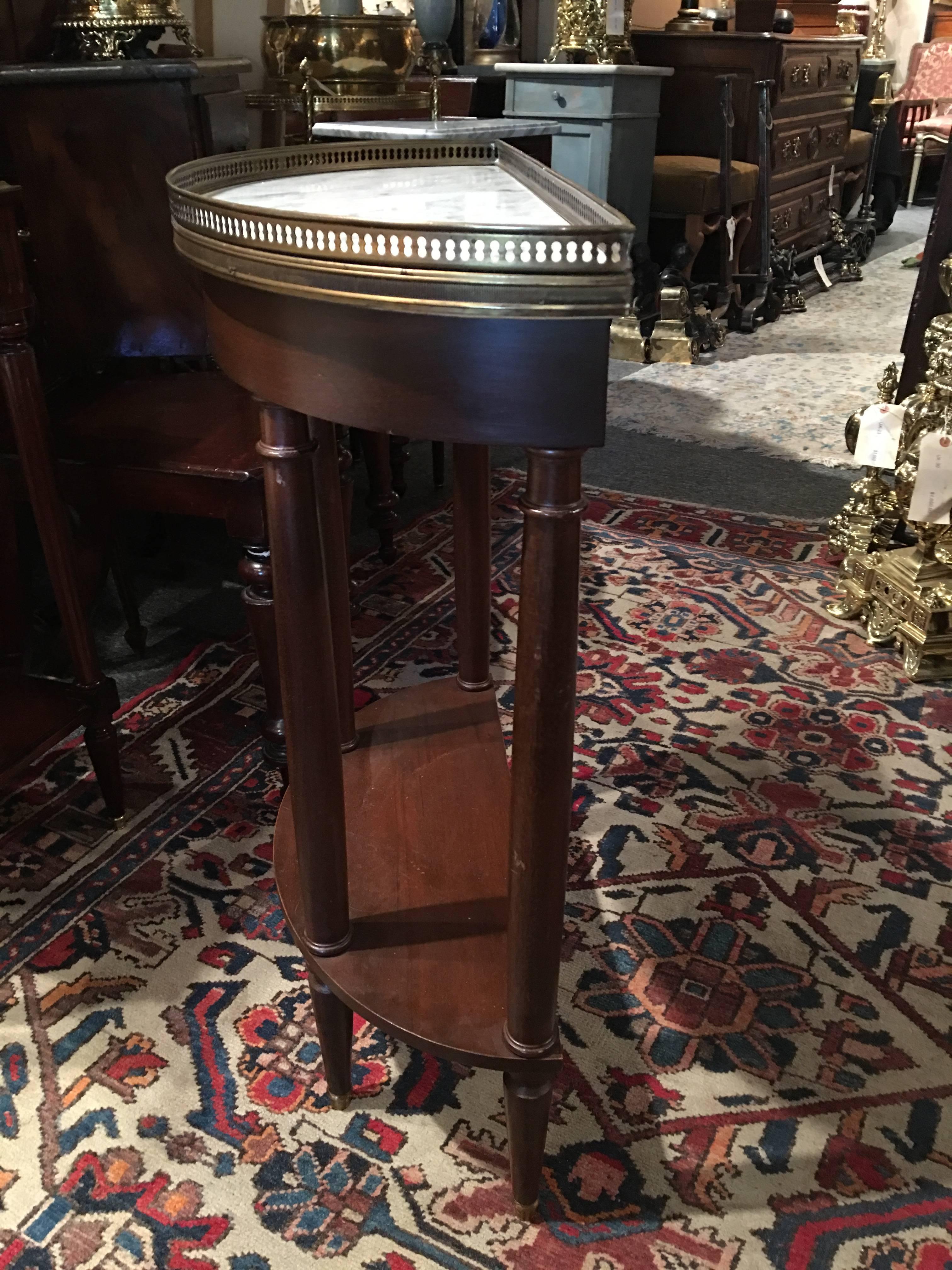 French Demilune or Console Table with a Marble Top, 19th Century 2