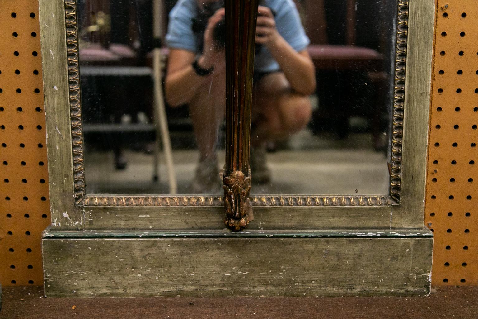 French Demilune Marble Top Pier Mirror For Sale 5