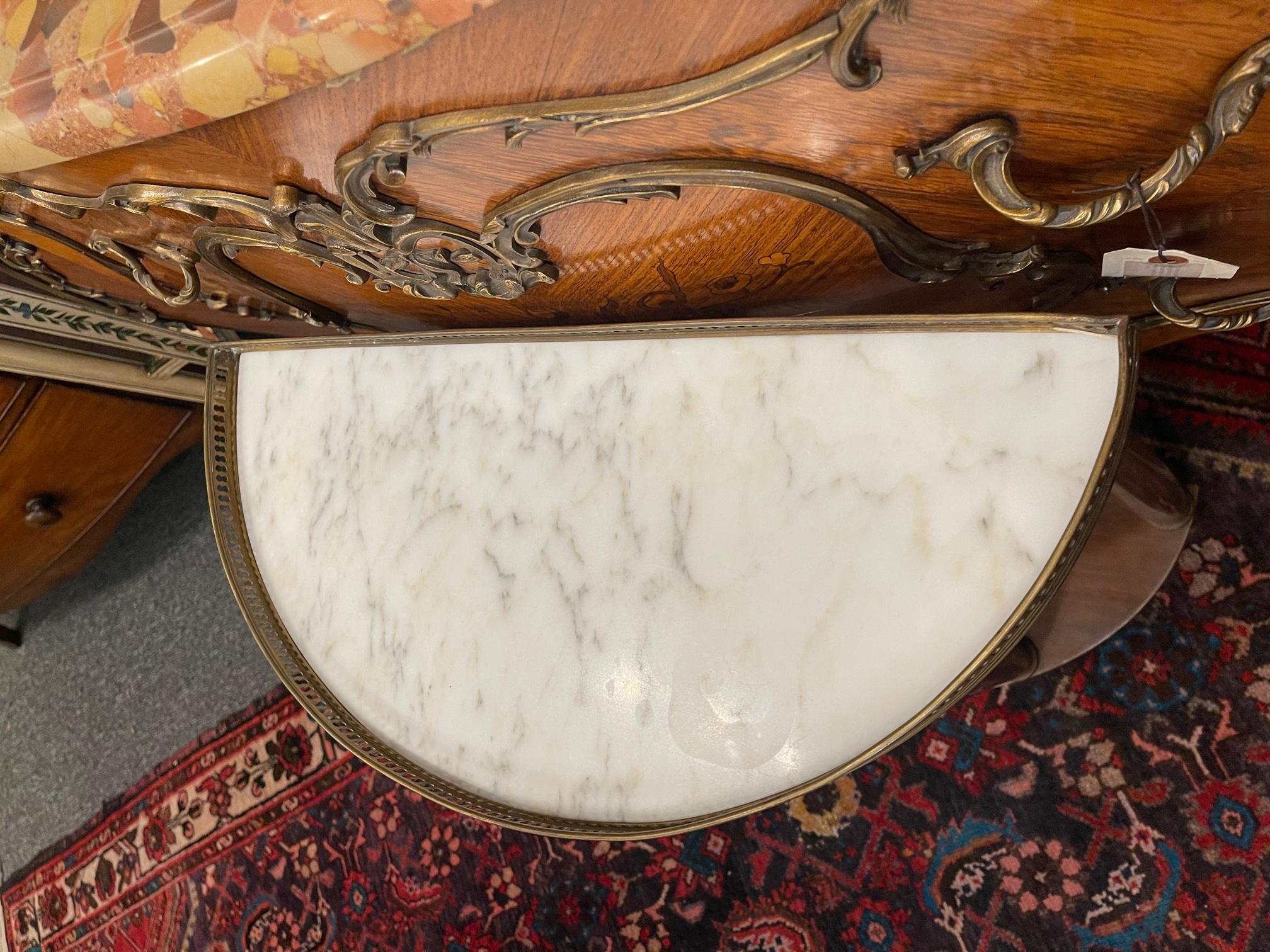 French Demilune or Console Table with a Marble Top, 19th Century 4