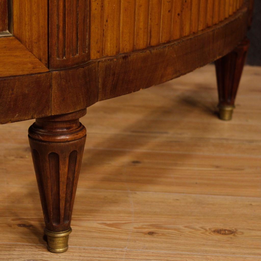 French Demilune Sideboard in Mahogany with Marble Top in Louis XVI Style 4