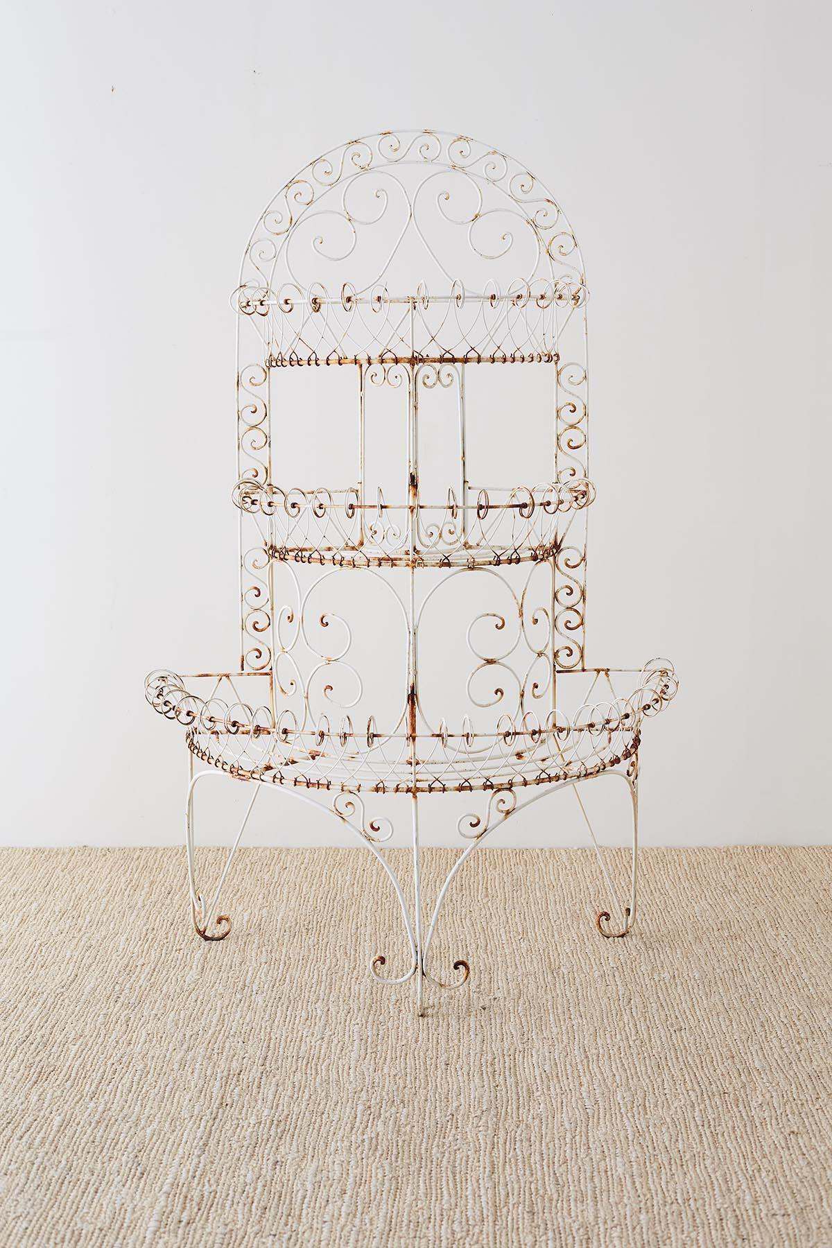 antique french wire plant stand