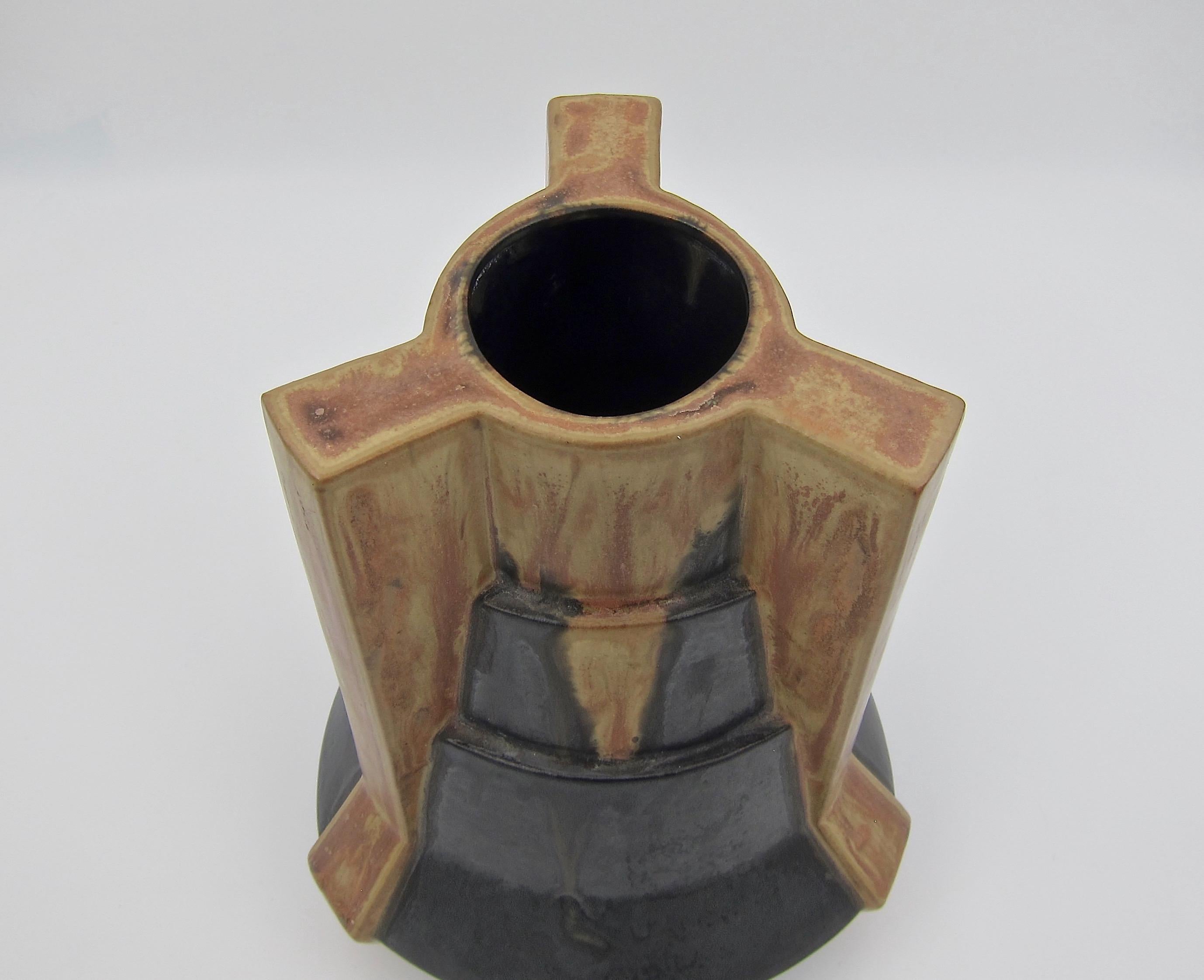 Stoneware French Art Deco Gres Flamme Denbac Vase