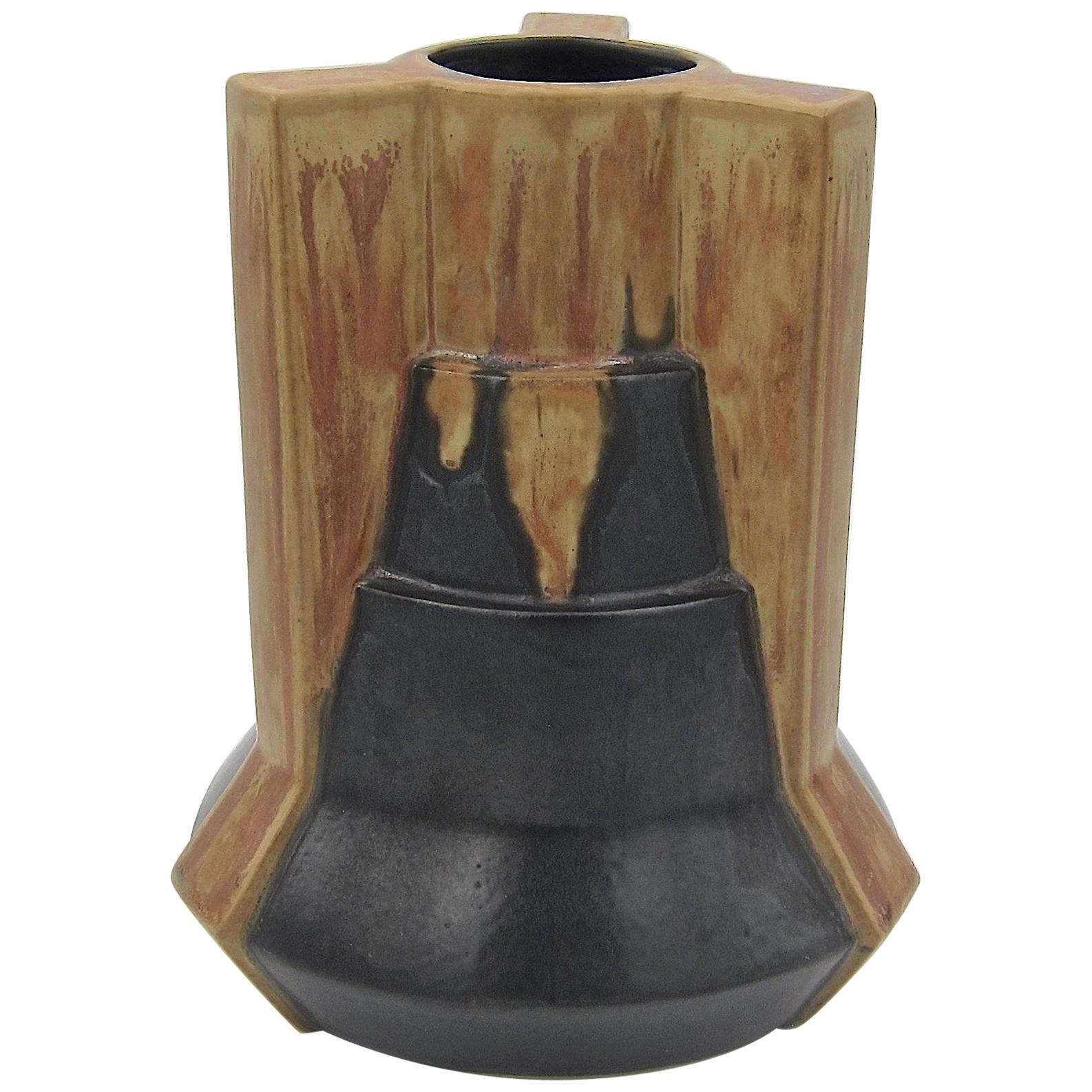 French Art Deco Gres Flamme Denbac Vase