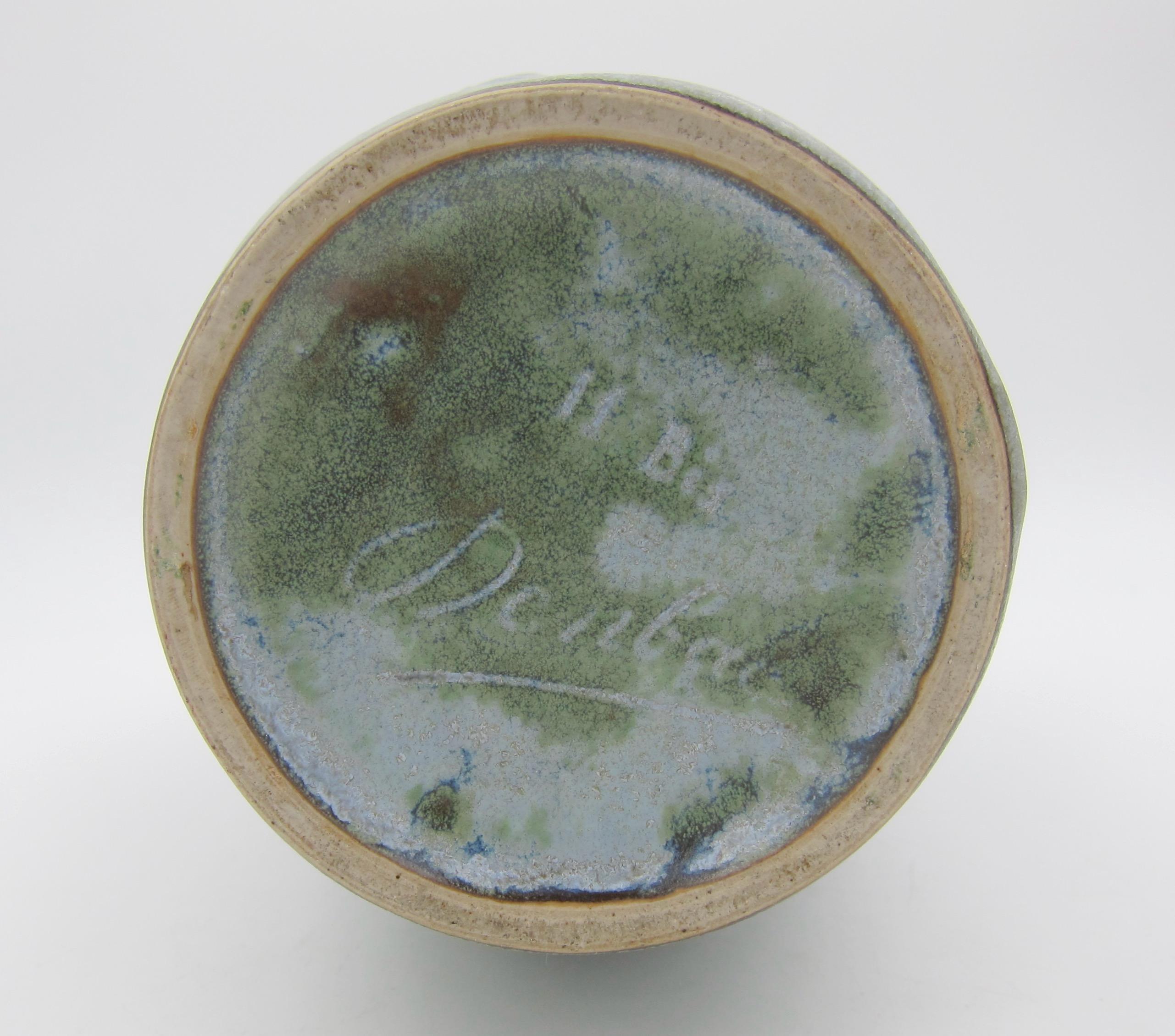 Vase Art nouveau français Denbac Gres Flammes avec glaçure cristalline 3