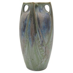 Vase Art nouveau français Denbac Gres Flammes avec glaçure cristalline
