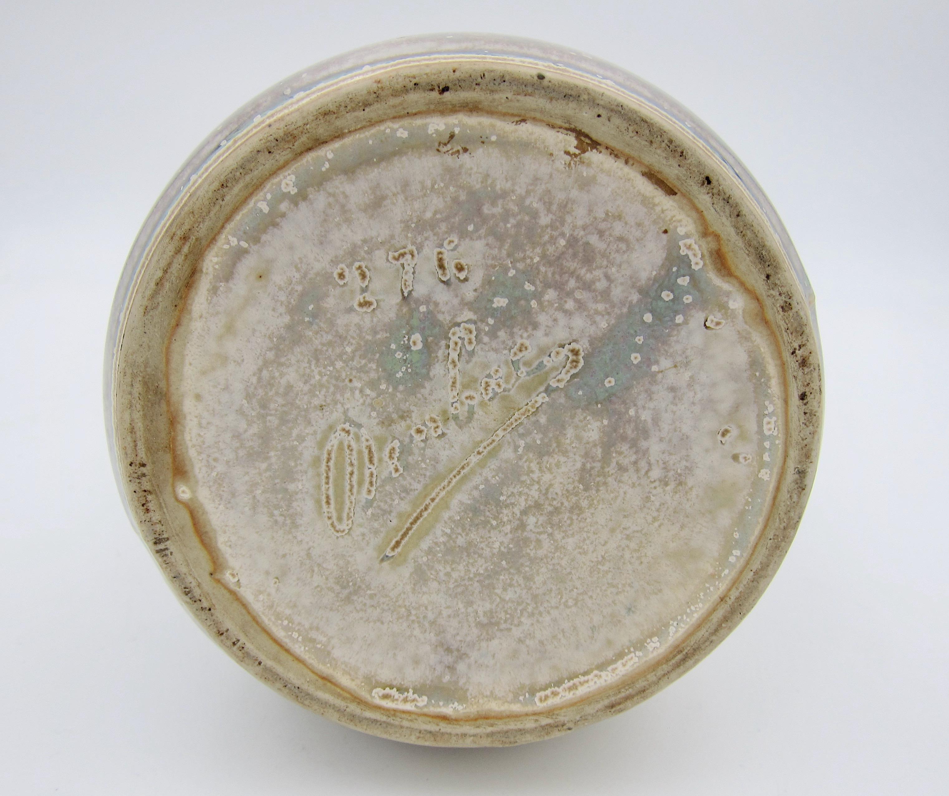 French Denbac Pottery Vase with Iridescence, Drip and Crystalline Glaze 6