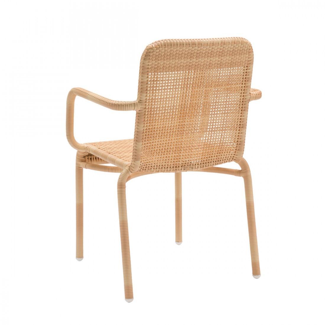 Mid-Century Modern French Design and Braided Resin Rattan Effect Outdoor Armchair