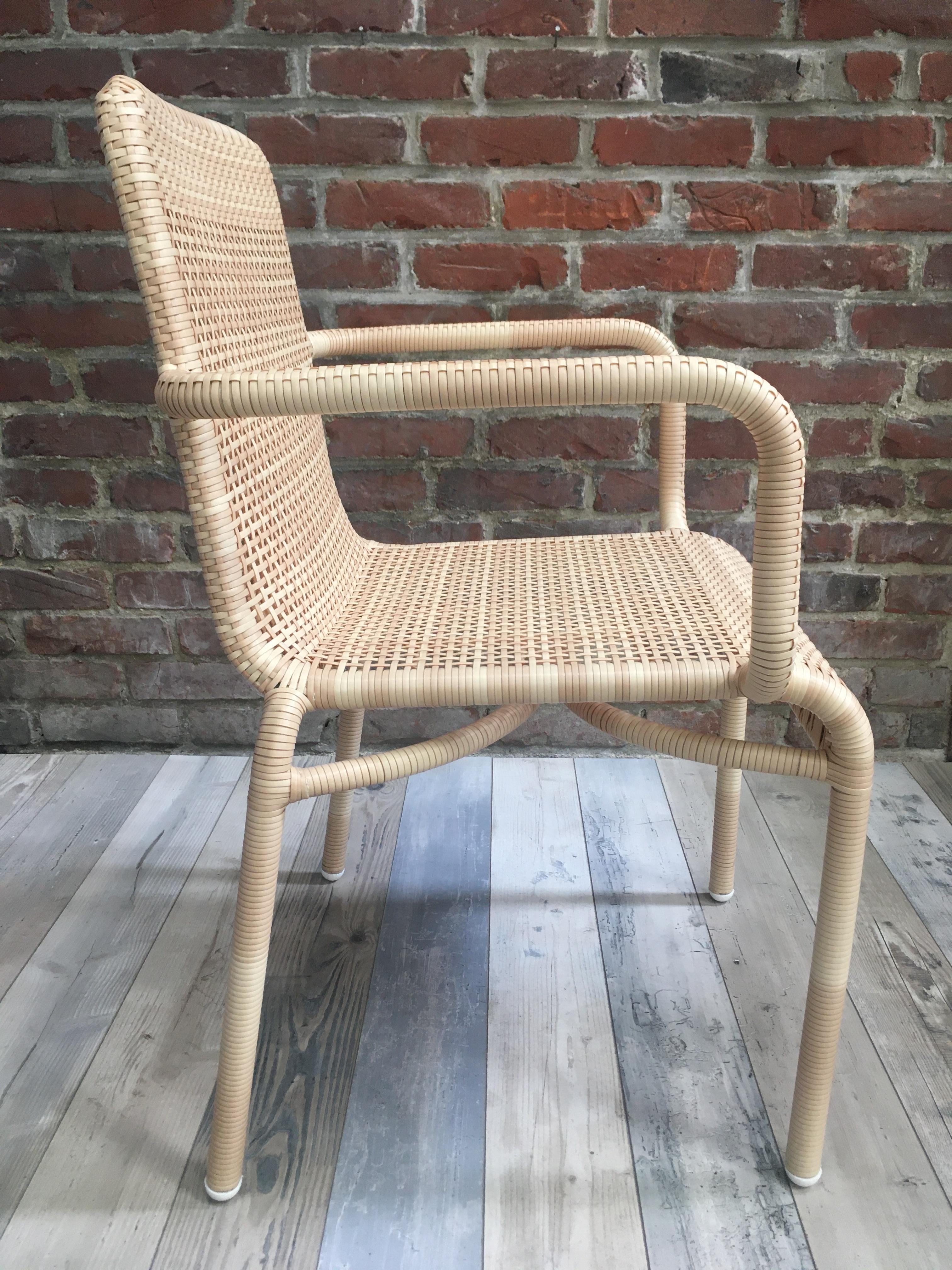 French Design and Braided Resin Rattan Effect Outdoor Chair For Sale 6