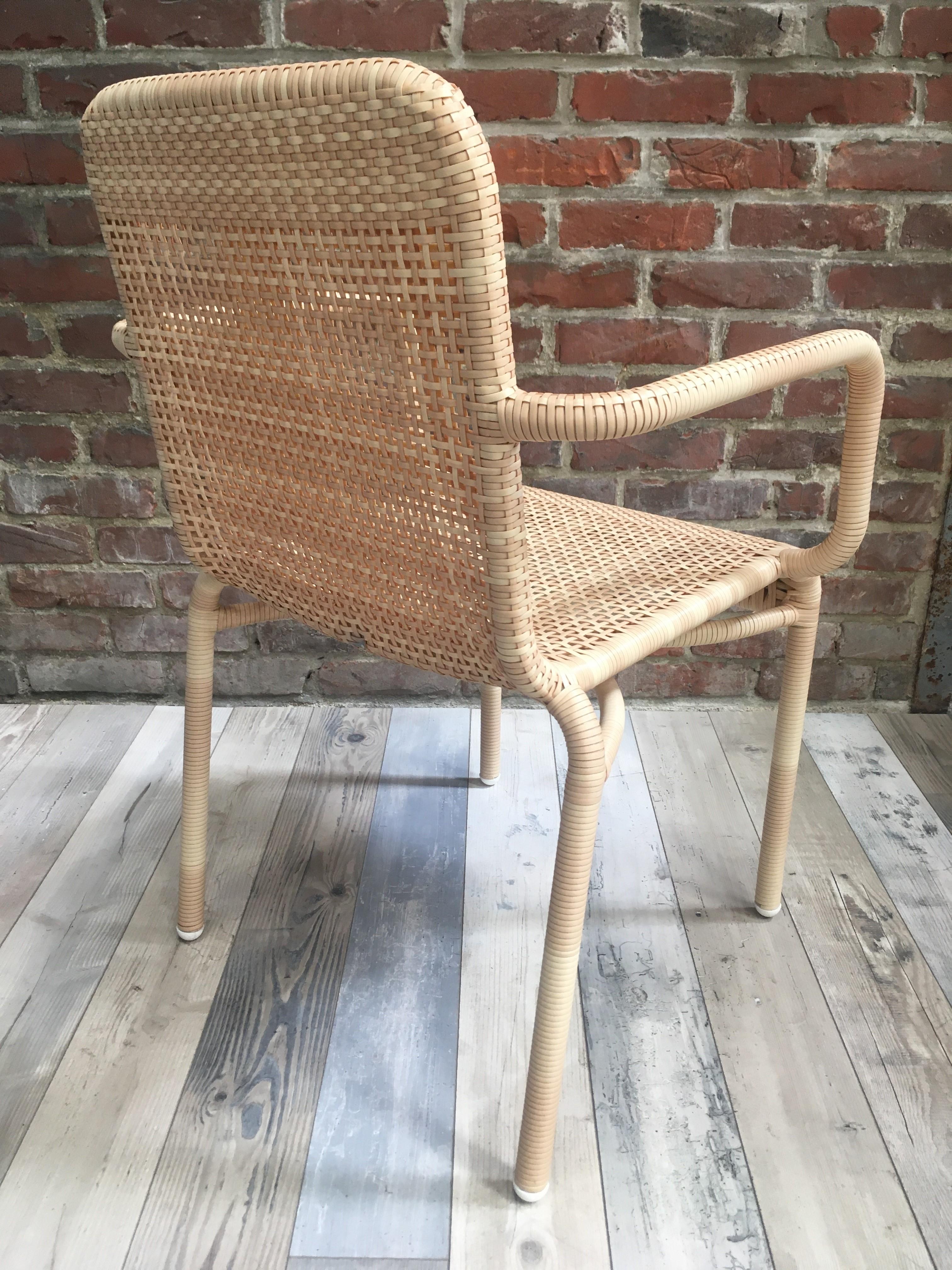 French Design and Braided Resin Rattan Effect Outdoor Chair For Sale 7