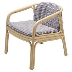 French Design and Mid-Century Modern Style Rattan Armchair
