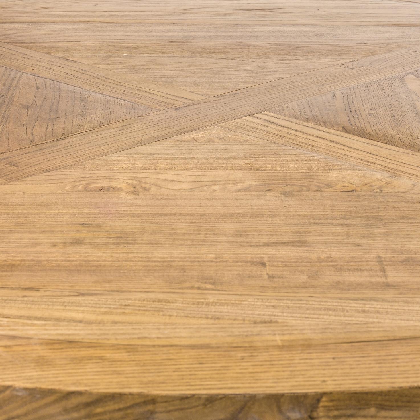 Stile provenzale Tavolo da pranzo con piedistallo in legno di grandi dimensioni in stile Campagna Provinciale e design francese