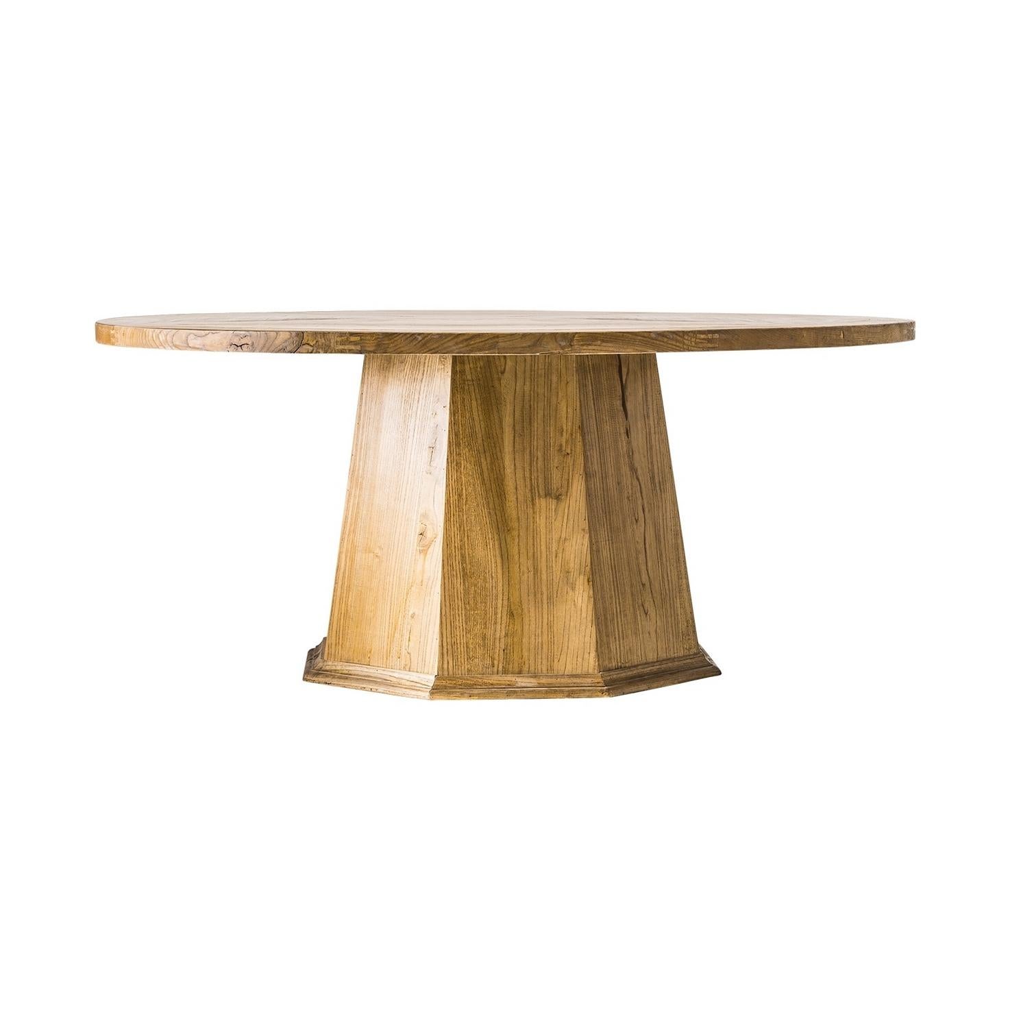 XXI secolo e contemporaneo Tavolo da pranzo con piedistallo in legno di grandi dimensioni in stile Campagna Provinciale e design francese