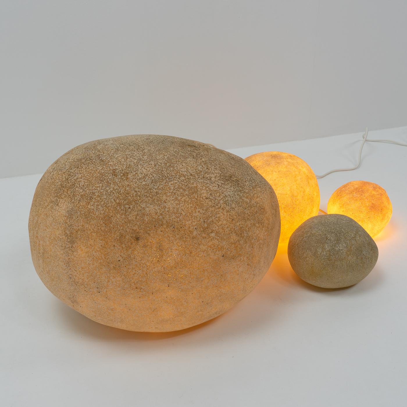 Late 20th Century French Design André Cazenave Rock Lamps for Atelier A, Set of Four, 1970s