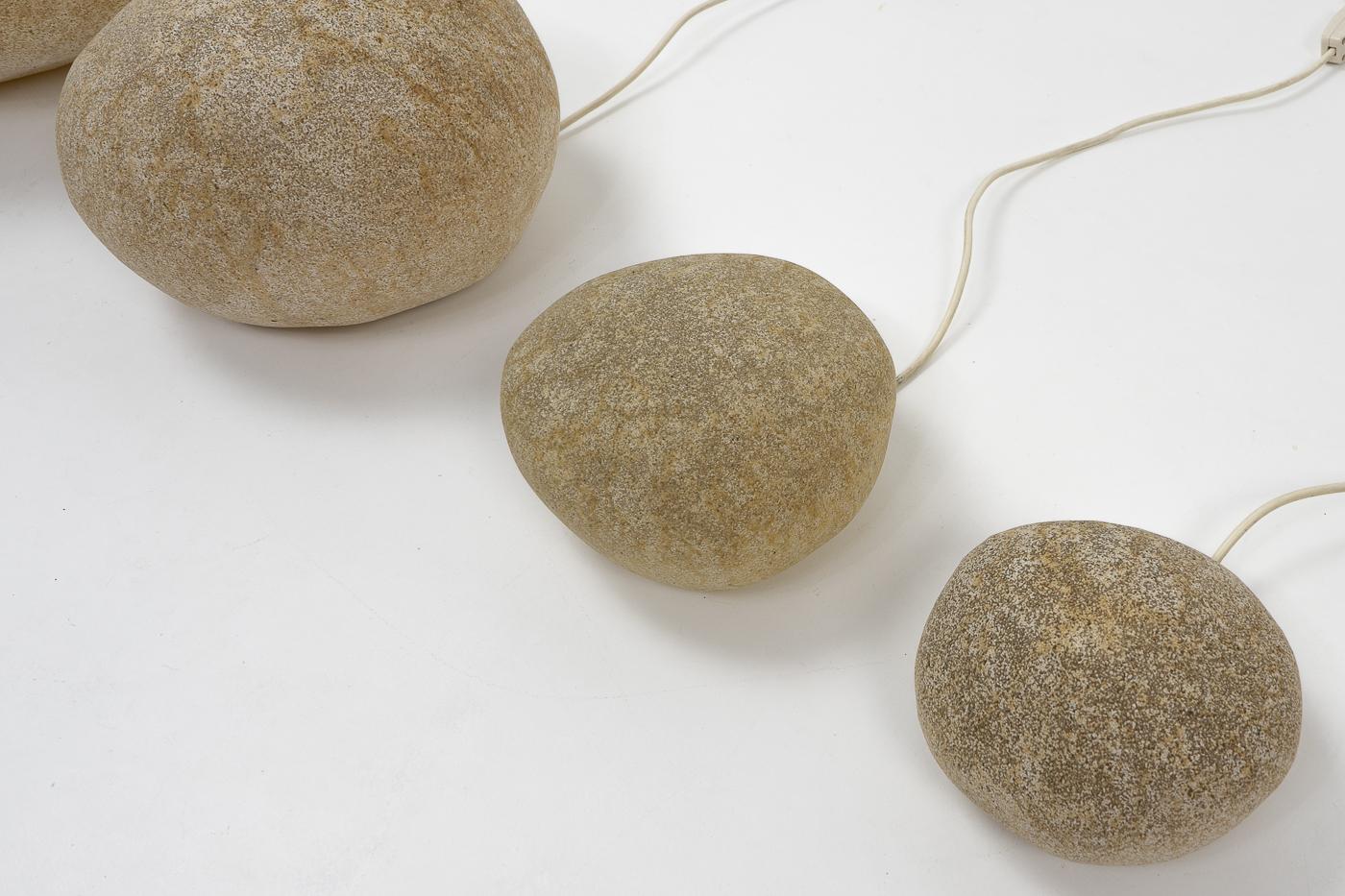 French Design André Cazenave Rock Lamps for Atelier A, Set of Four, 1970s 1