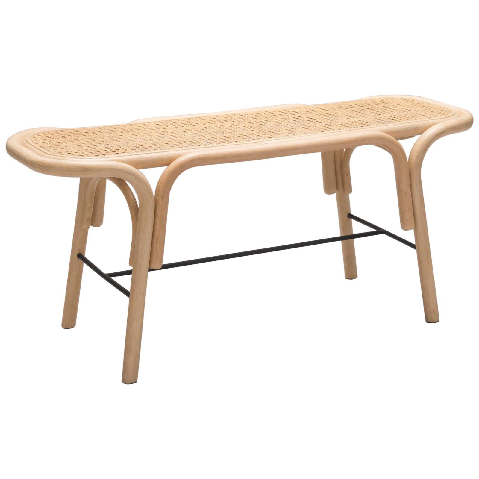 French Design Bench in Rattan Structure and Cane Seat at 1stDibs cane