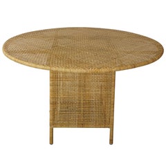 French Design Braided Rattan Round Dining Table
