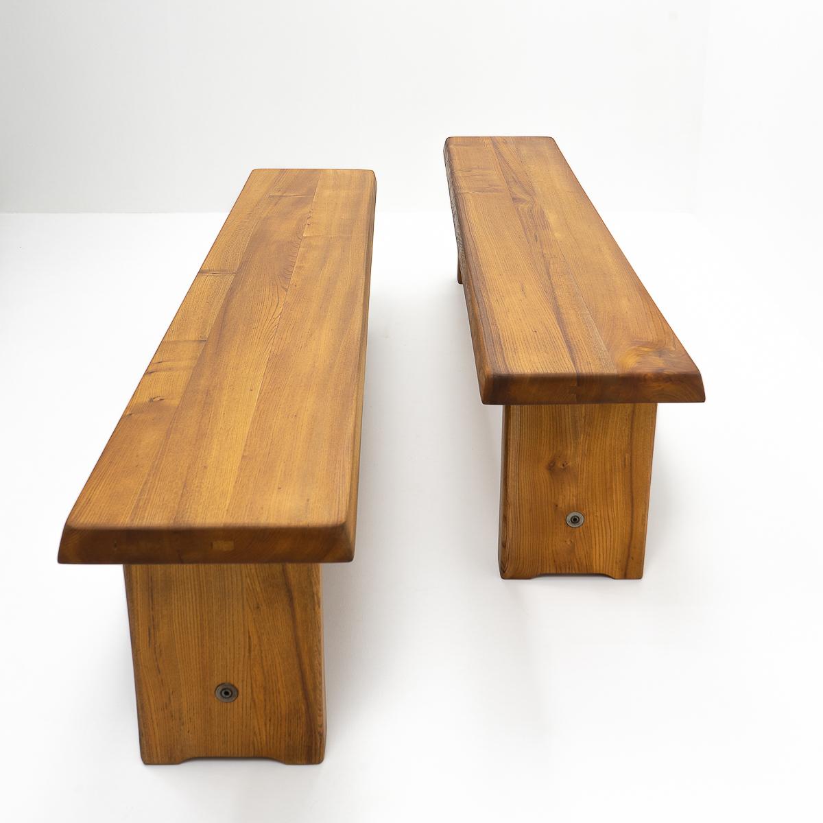French Design Classic: Pierre Chapo, S14 Benches, 1980s In Good Condition For Sale In Renens, CH