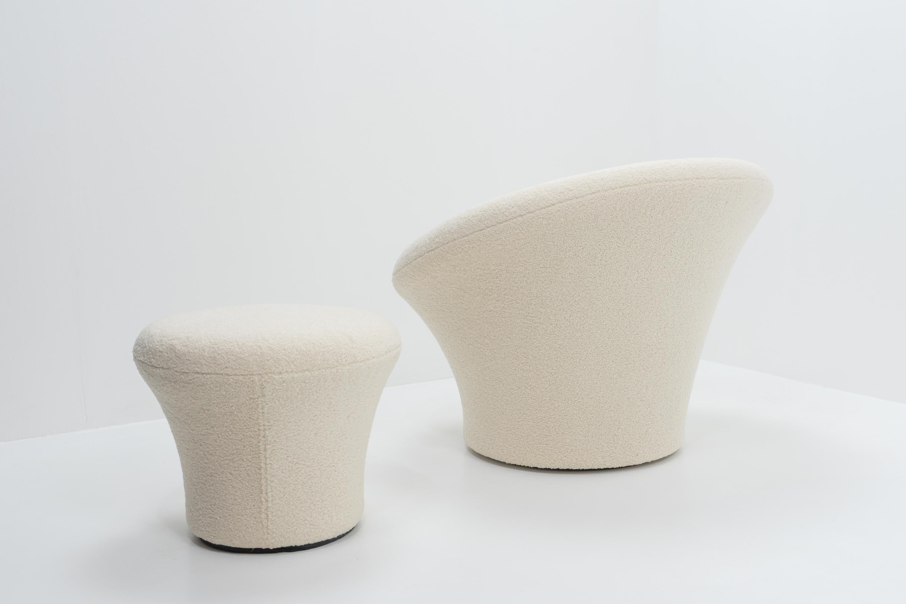 Mid-Century Modern French Design Classic Pierre Paulin for Artifort Mushroom Lounge Chair Ottoman en vente