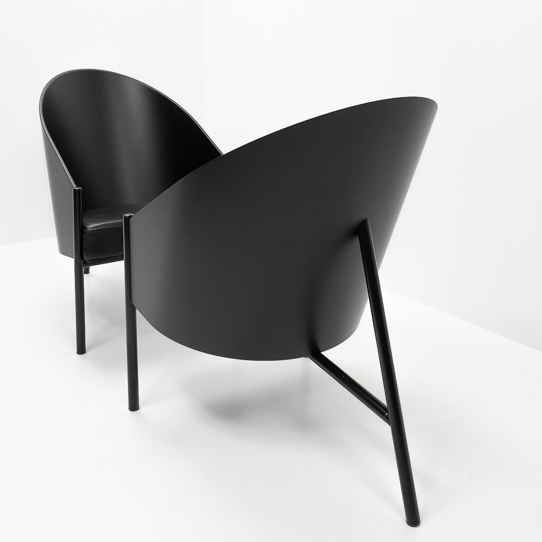 Metal French Design Classic Pratfall Lounge Chairs by P. Starck for Driade, Set of Two For Sale