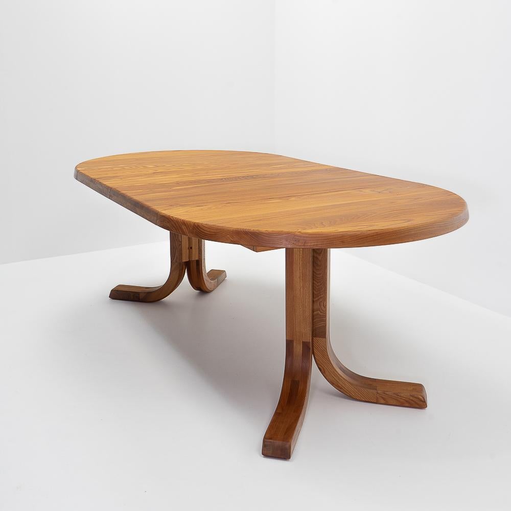 French Design Classsic Pierre Chapo T40D Elmwood Dining Table, 1980s 5