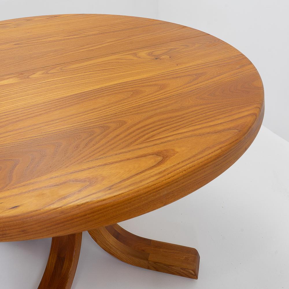 Mid-Century Modern French Design Classsic Pierre Chapo T40D Elmwood Dining Table, 1980s