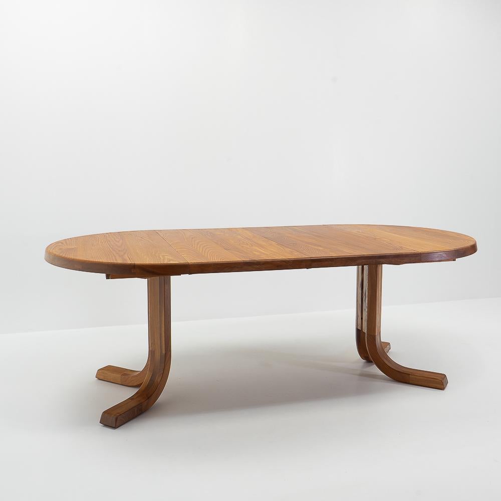 French Design Classsic Pierre Chapo T40D Elmwood Dining Table, 1980s 4