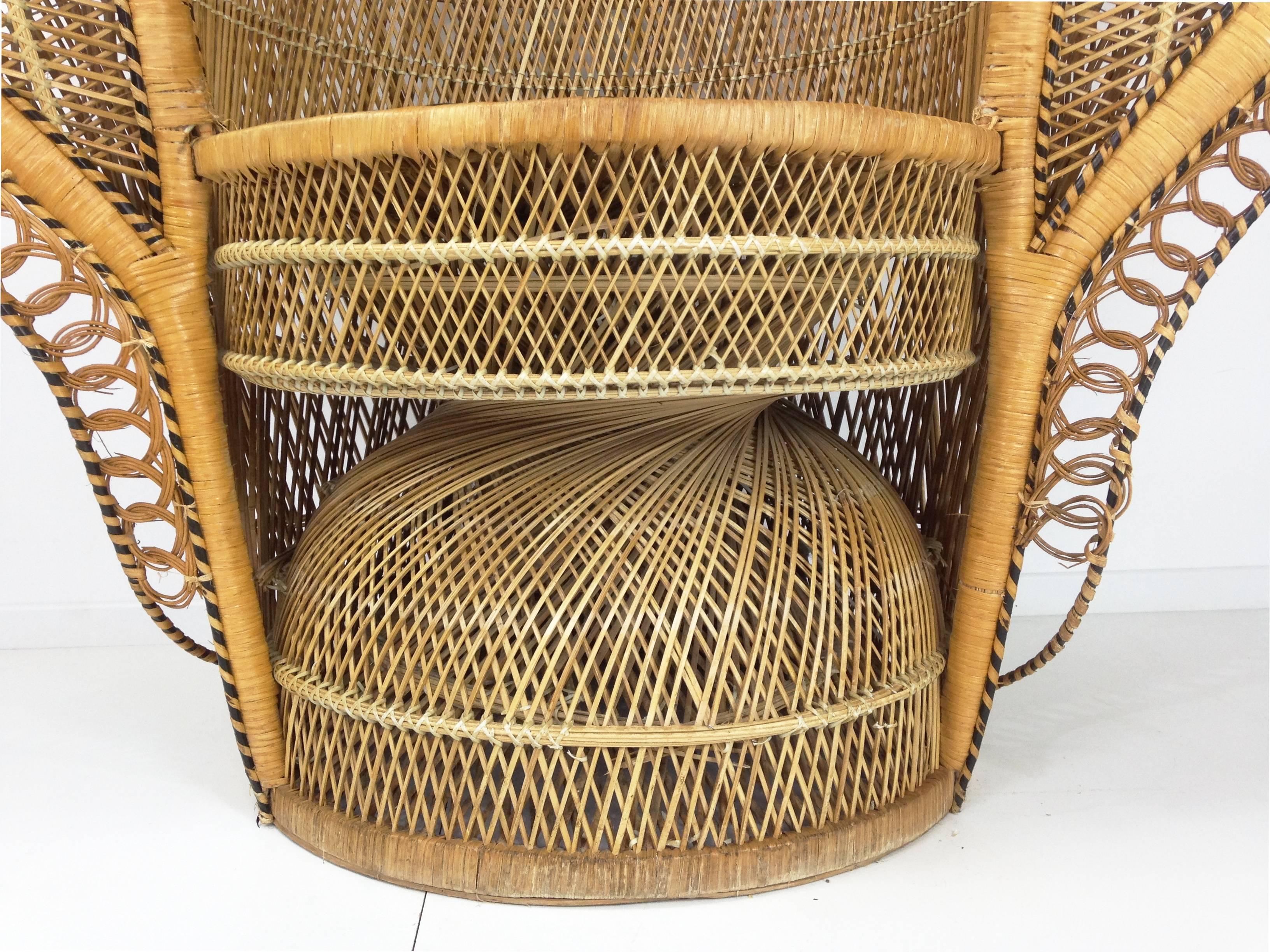 French Design Emmanuelle Extra Large Wicker Armchair from the 1970 2